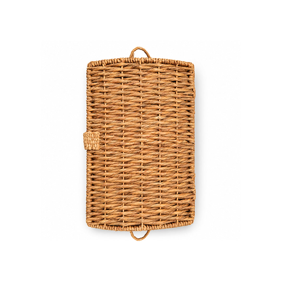 Baúl Organizador Tejido Con Tapa Y Asas Lateral 70 cm
