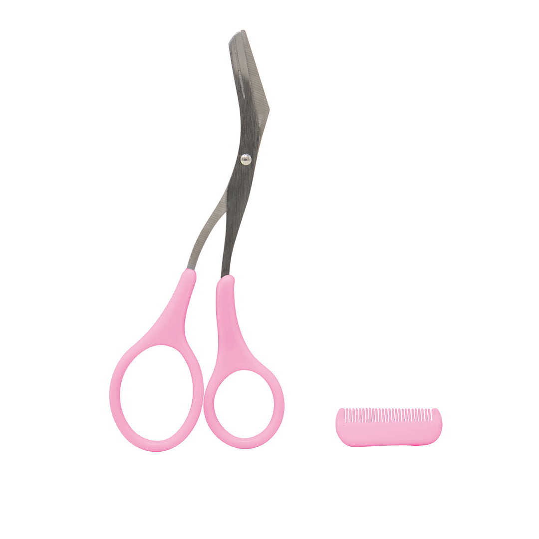 Tijeras Metálicas para Cejas – Color Rosa