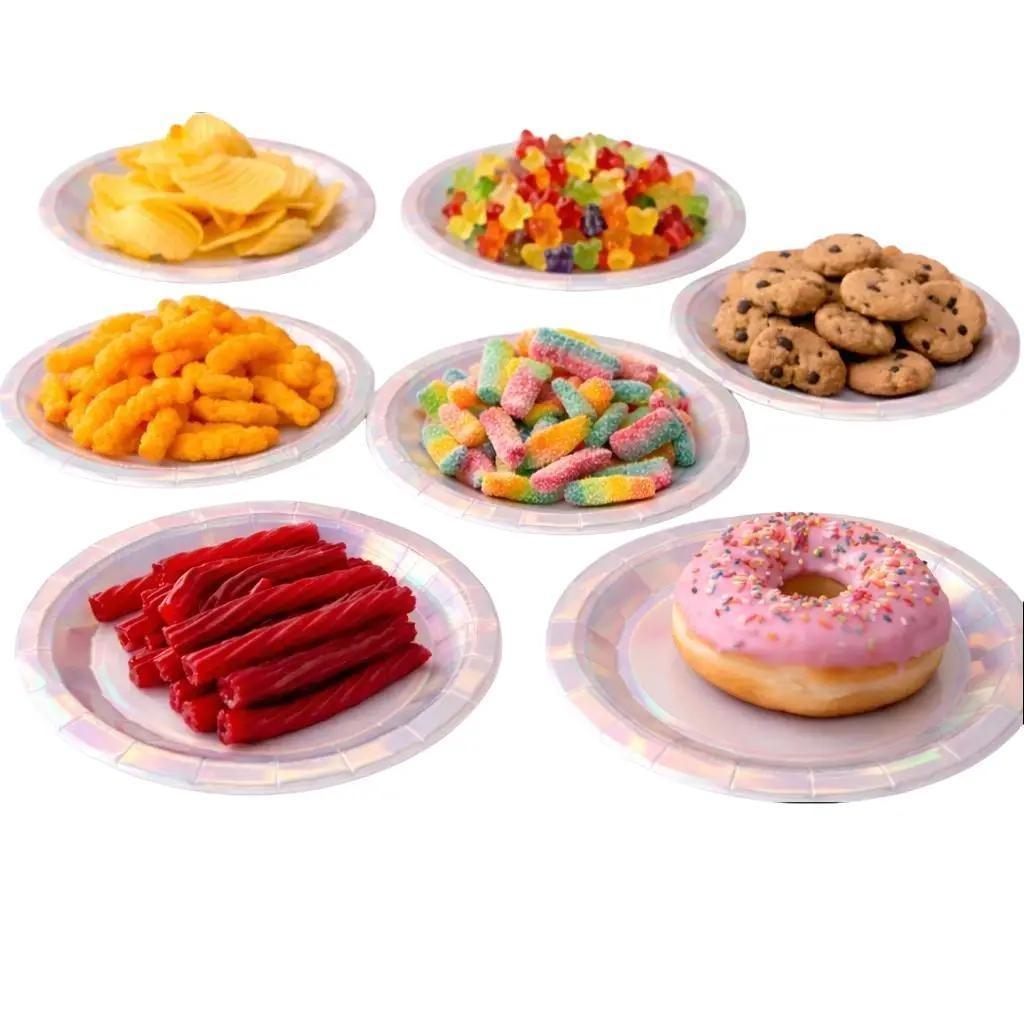 Plato Desechable Redondo Tornasol Rosa – 8 Piezas – Elegancia y Funcionalidad para tus Celebraciones