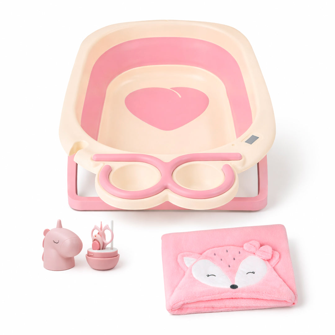 Set de Baño para Bebé con Bañera, Manta y Manicura