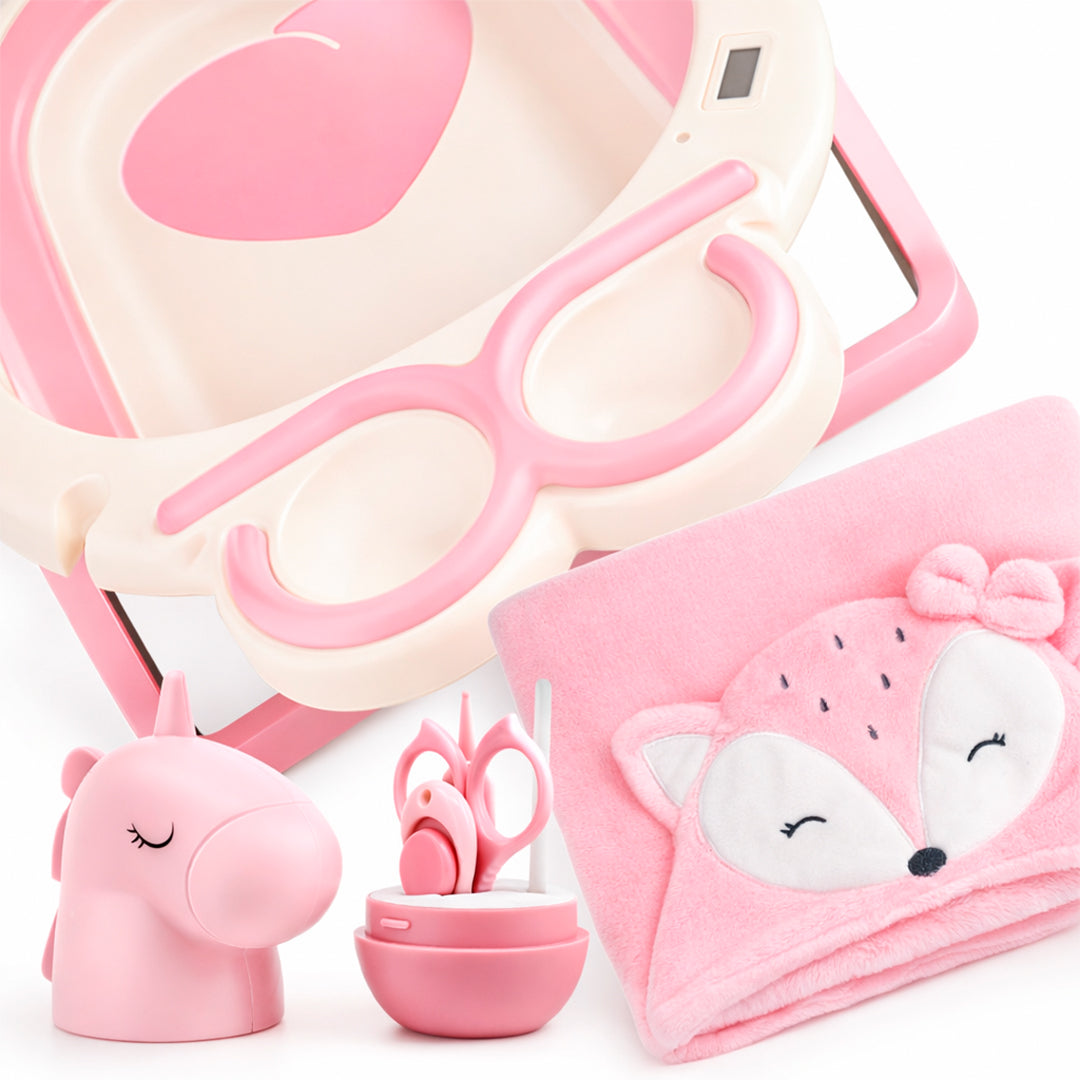 Set de Baño para Bebé con Bañera, Manta y Manicura