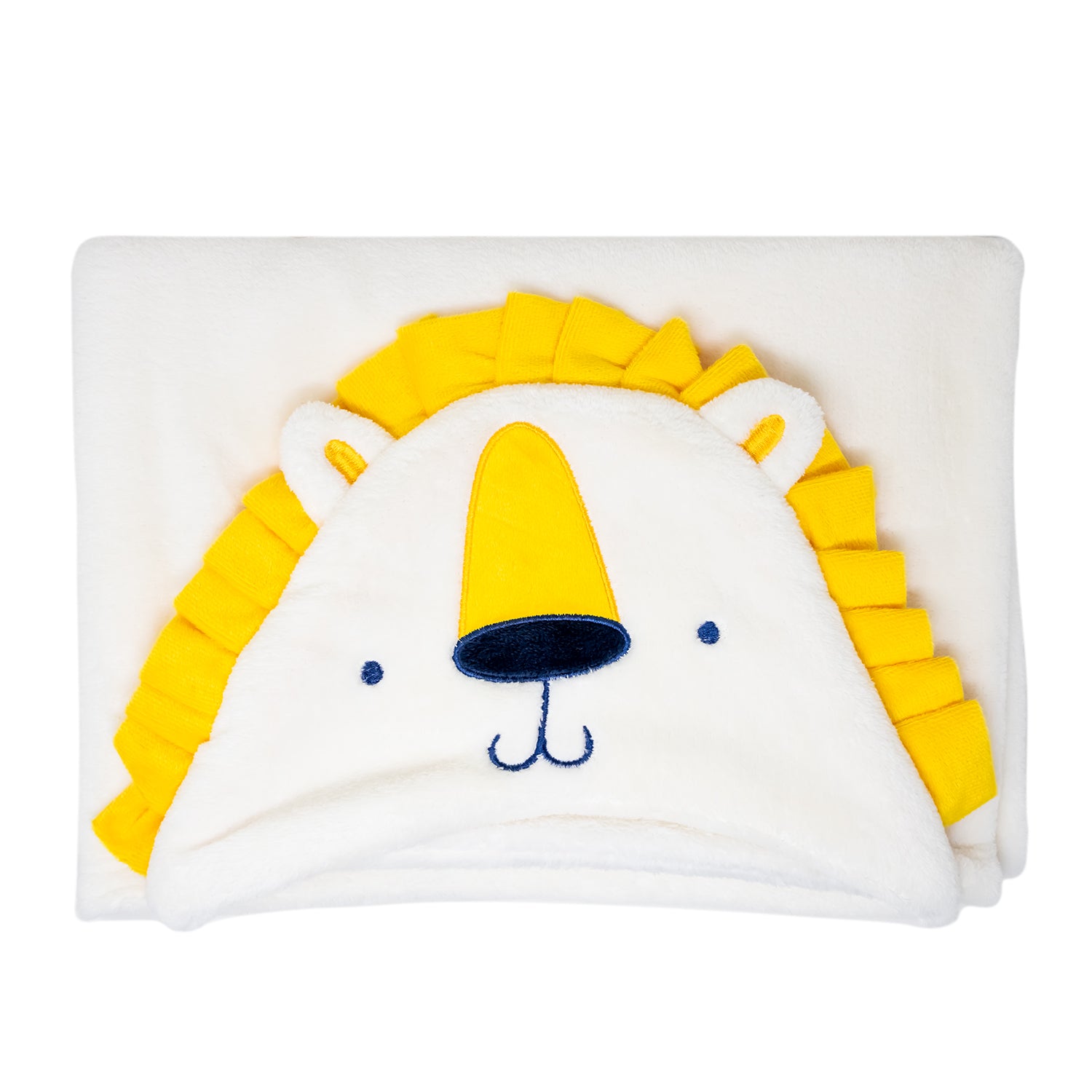 Manta para Bebé con Capucha León - Color Blanco