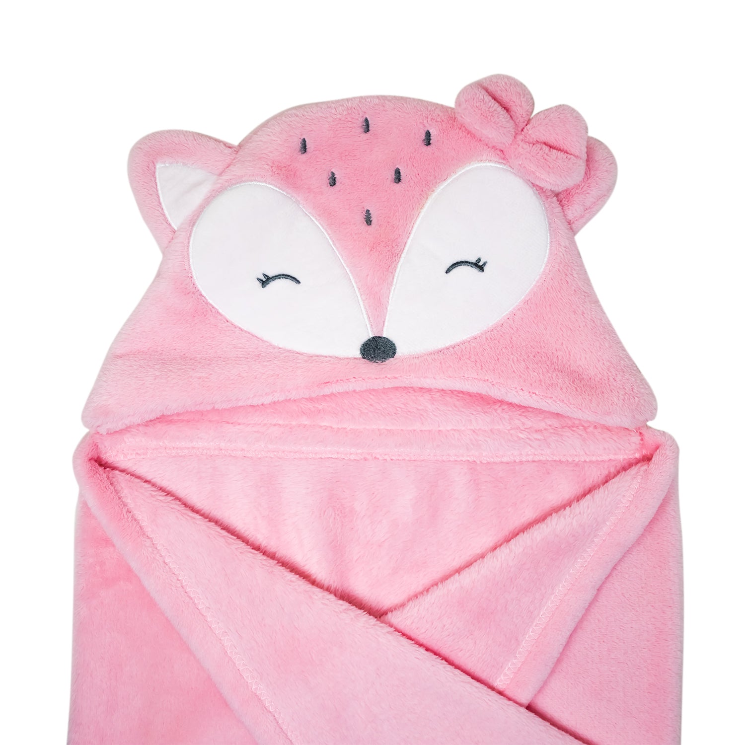Manta para Bebé con Capucha – Zorro Rosa