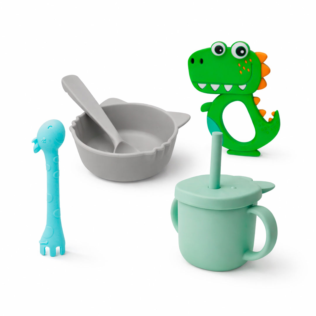 Set de Bebé "Vamos a Comer" - 4 Piezas de Silicón