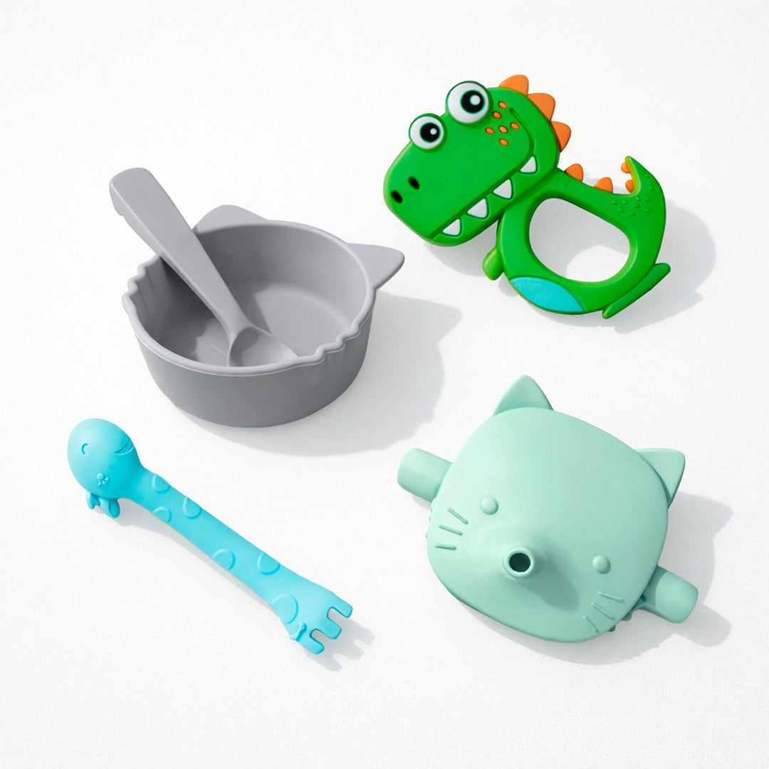 Set de Bebé "Vamos a Comer" - 4 Piezas de Silicón