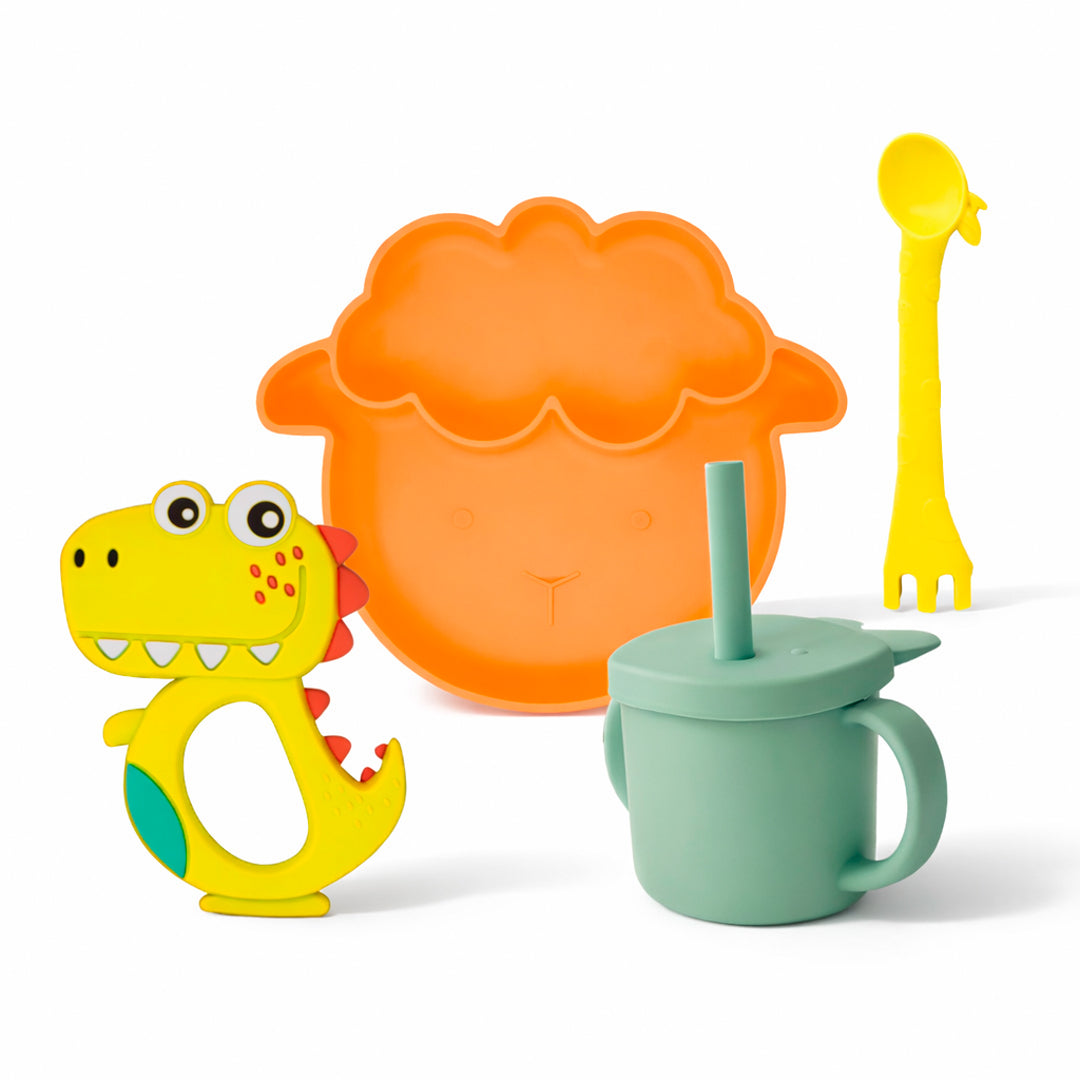 Set de Bebé "Vamos a Comer" - 4 Piezas de Silicón