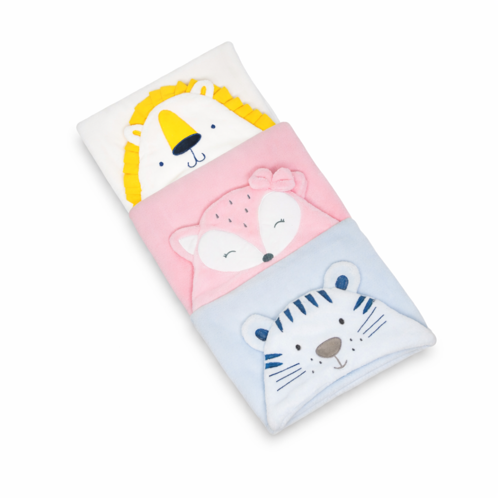 Set de Frazadas de Baño para Bebé 3 Piezas con Capucha