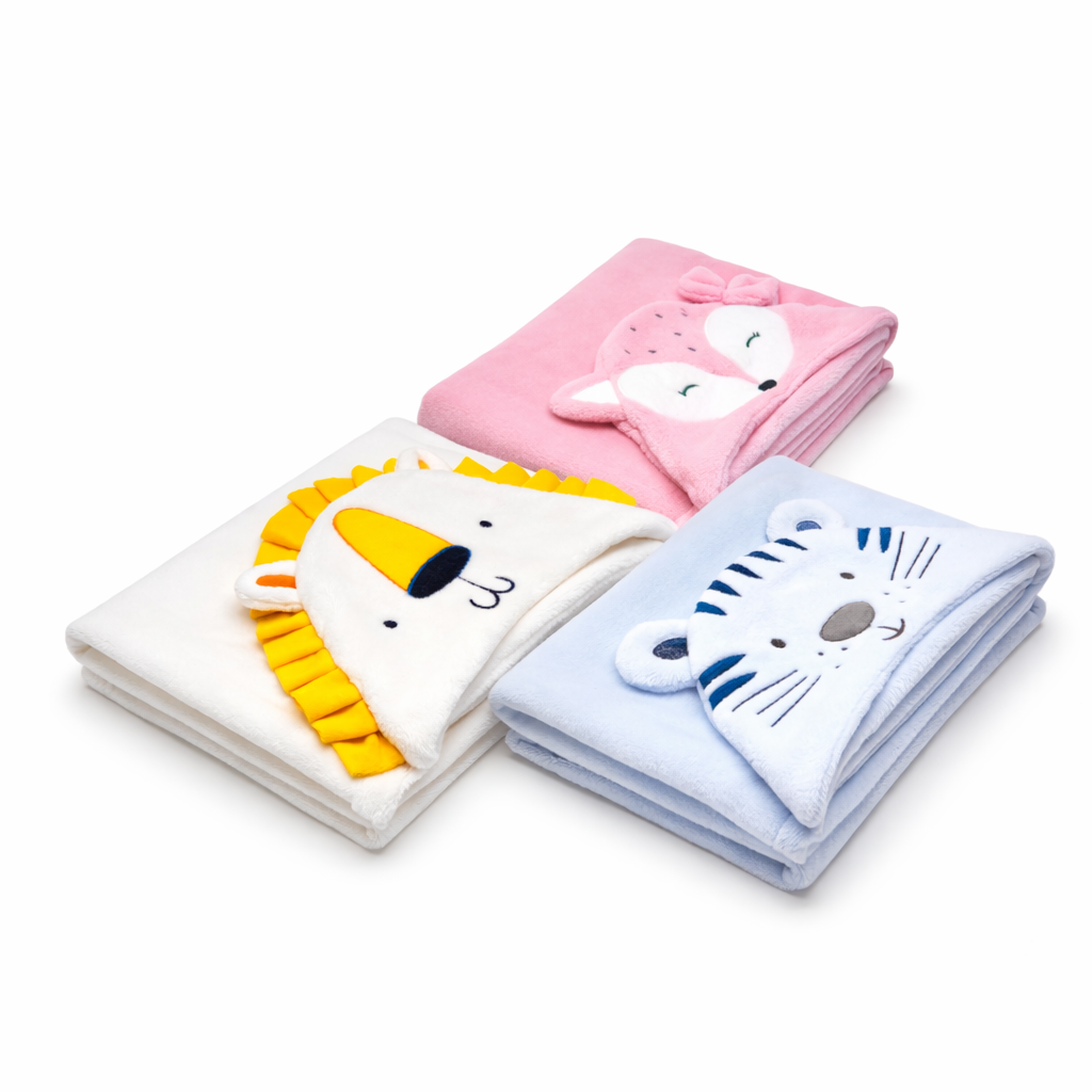 Set de Frazadas de Baño para Bebé 3 Piezas con Capucha