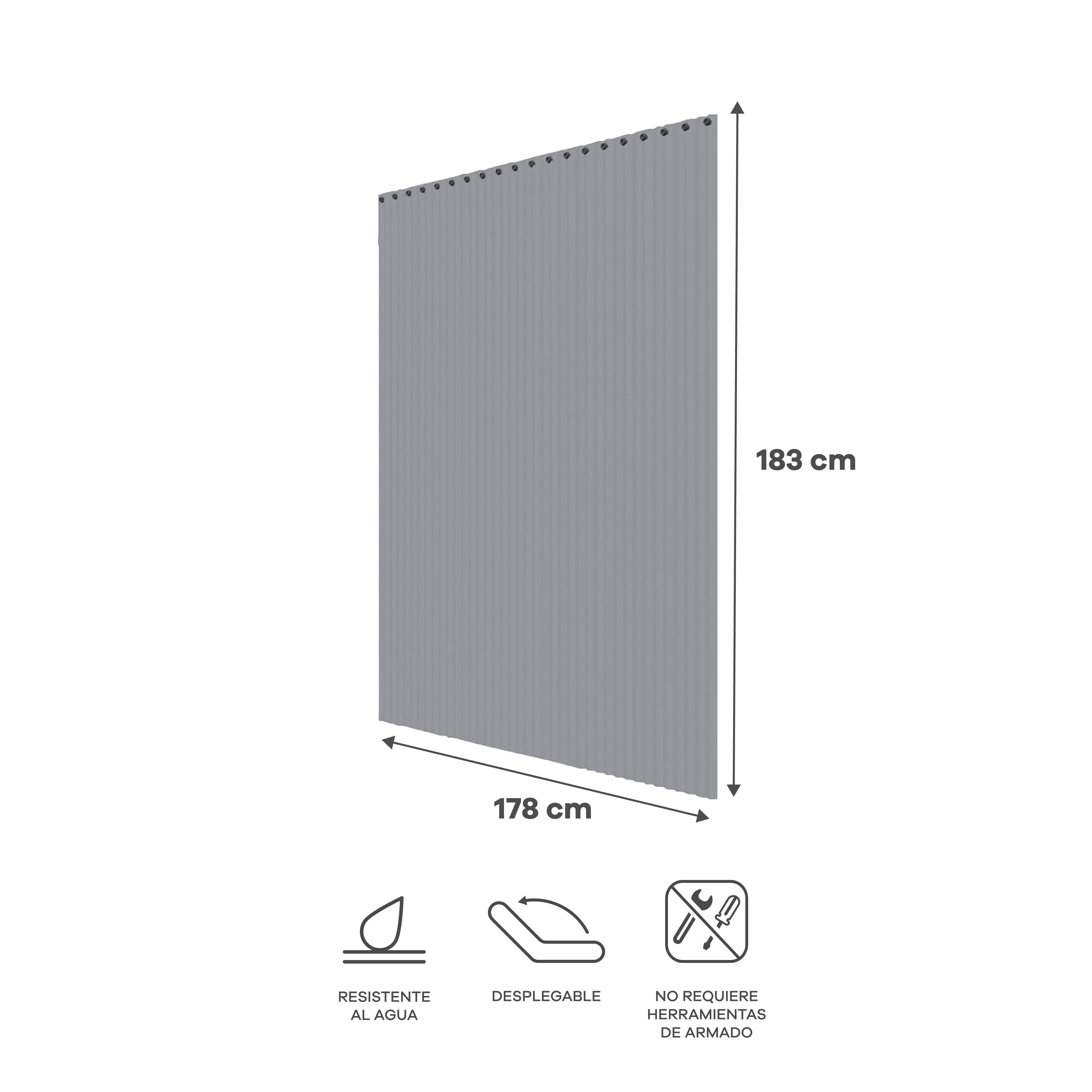 Juego de 2 Cortinas de Baño - Color Blanco y Gris