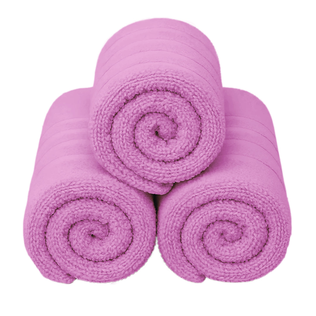 Set de 3 Toallas de Baño Grande 70x140 cm - Color Rosa