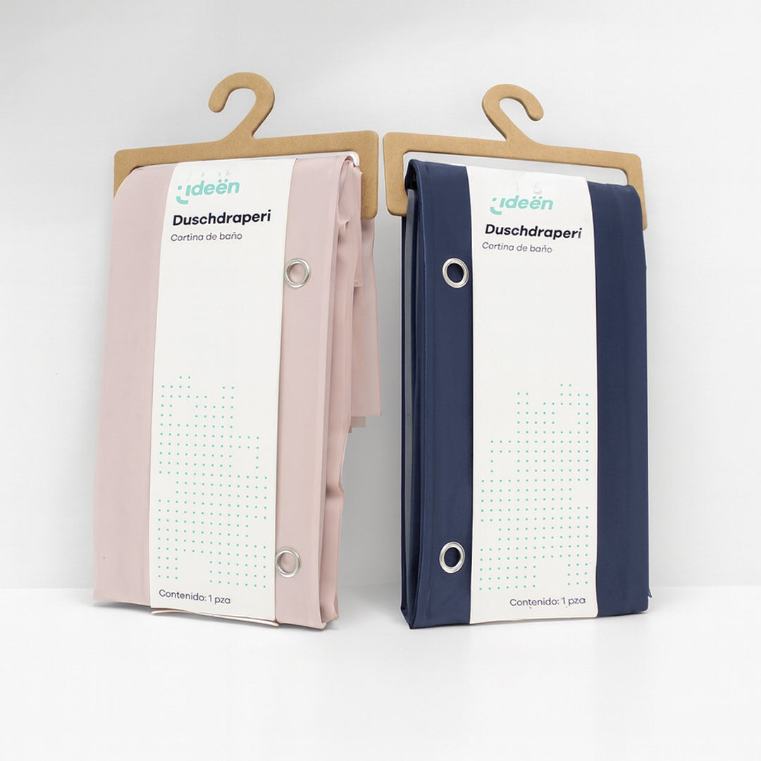 Juego de 2 Cortinas de Baño - Color Rosa y Azul