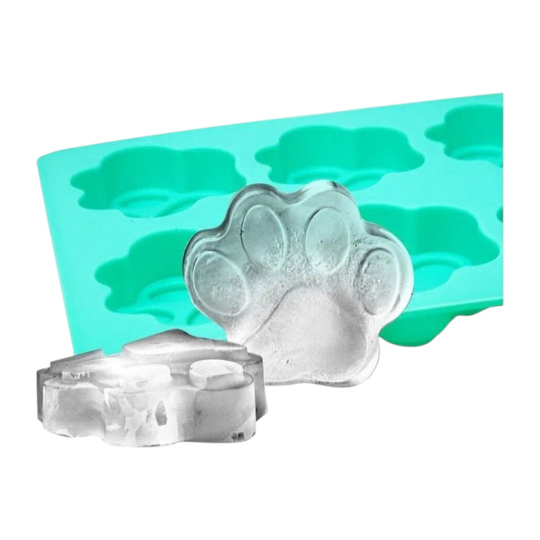 Bandeja de Silicona Azul para Hielo Forma Huella 16x11cm