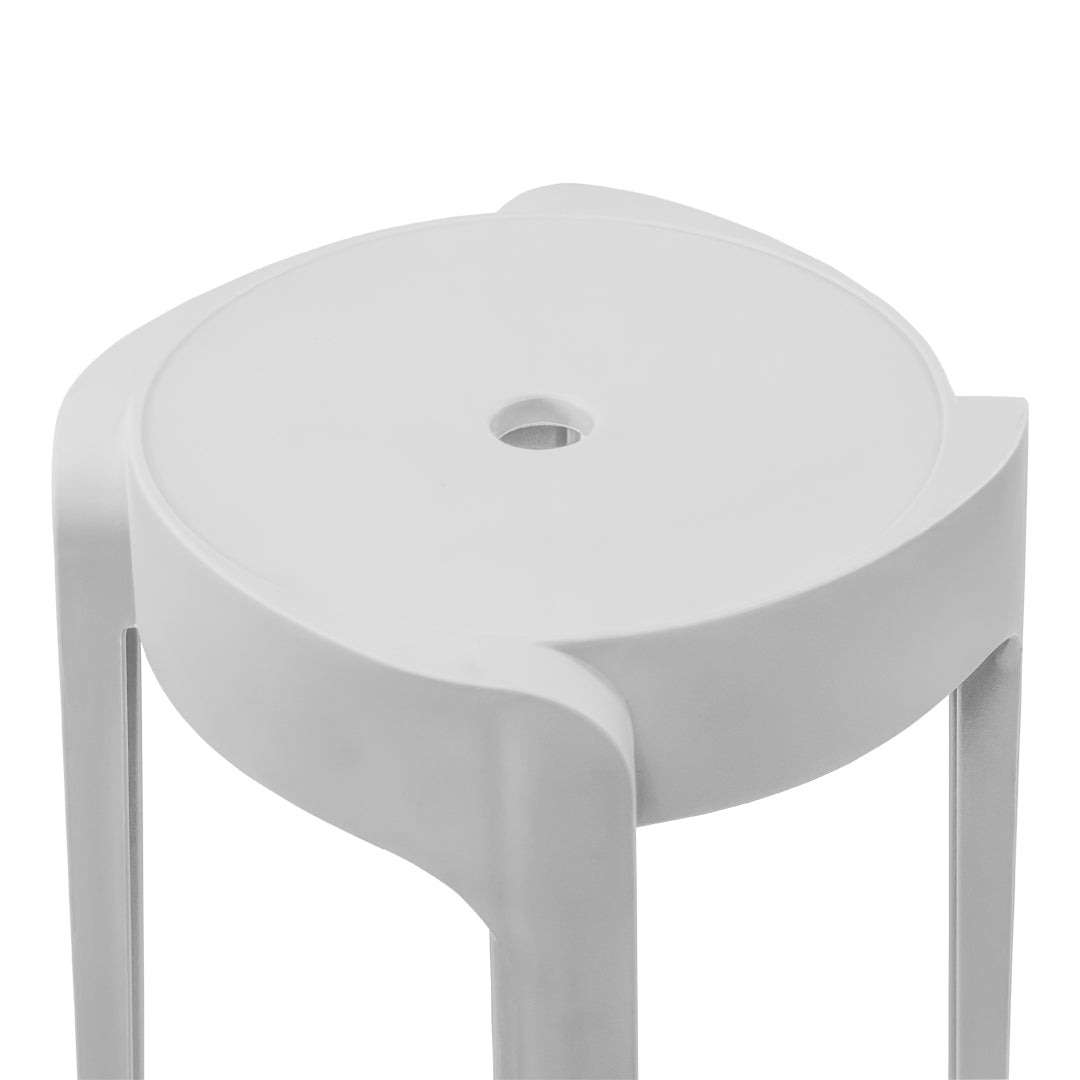Set de 4 Bancos de Plástico Apilables – Color Blanco