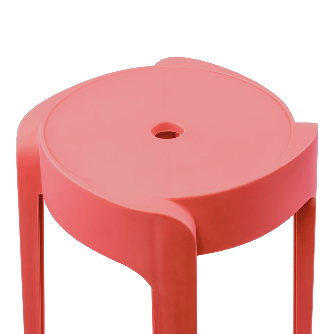 Set de 4 Bancos de Plástico Apilables – Color Rojo
