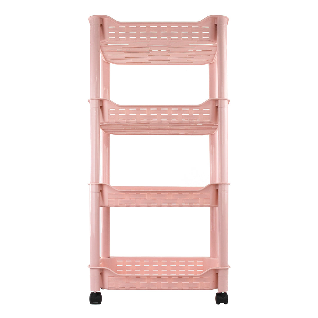 Carrito Organizador de 4 Niveles con Ruedas - Color Rosa