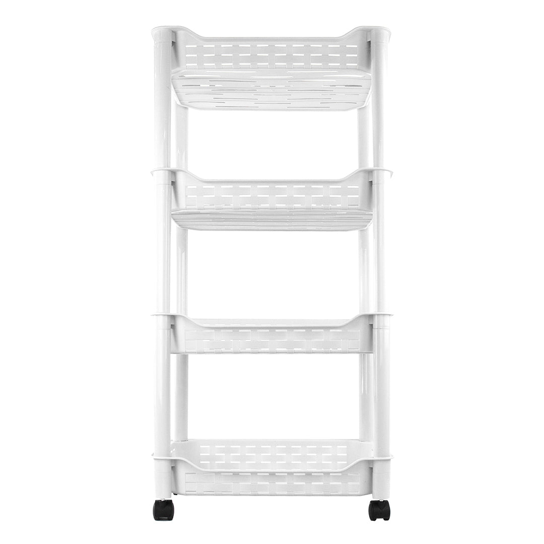 Carrito Organizador de 4 Niveles con Ruedas - Color Blanco