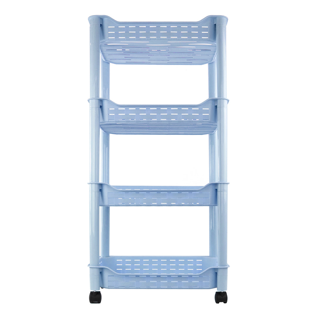 Carrito Organizador de 4 Niveles con Ruedas - Color Azul