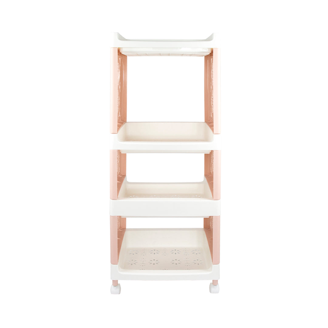 Carrito Organizador de 4 Estantes - Color Rosa