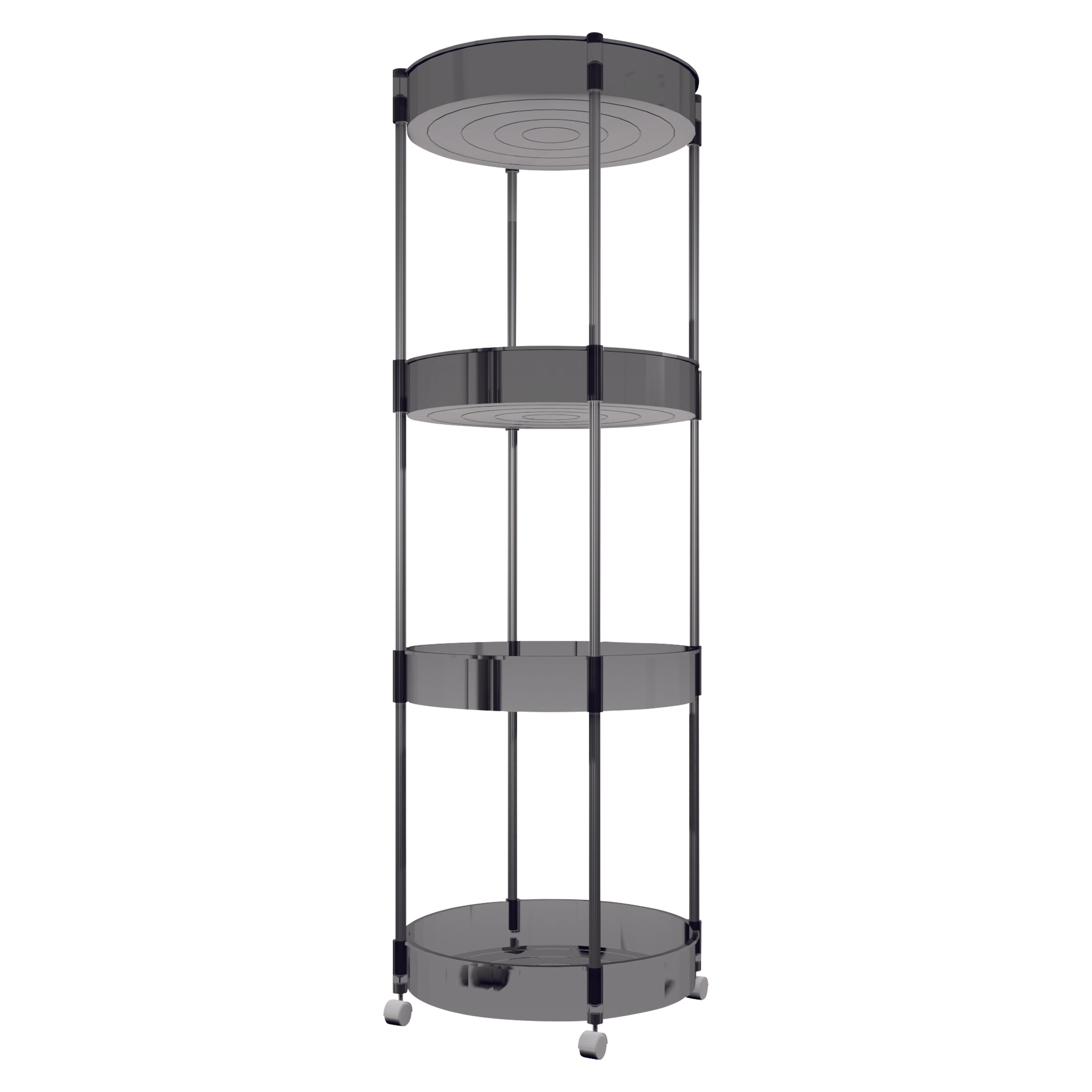 Carrito Organizador Circular Humo de 4 Niveles