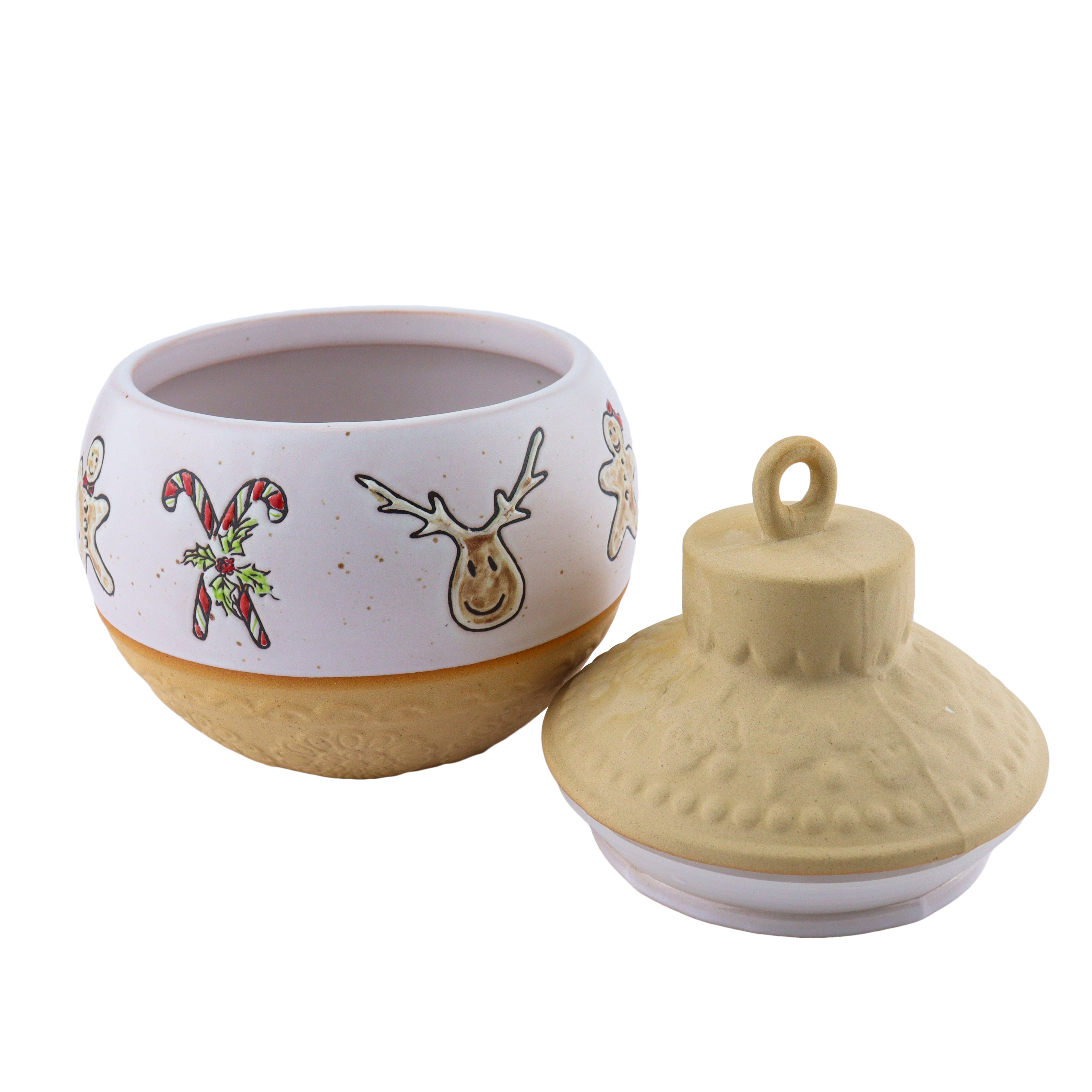 Galletero Navideño de Cerámica - Esfera Muñeco de Jengibre