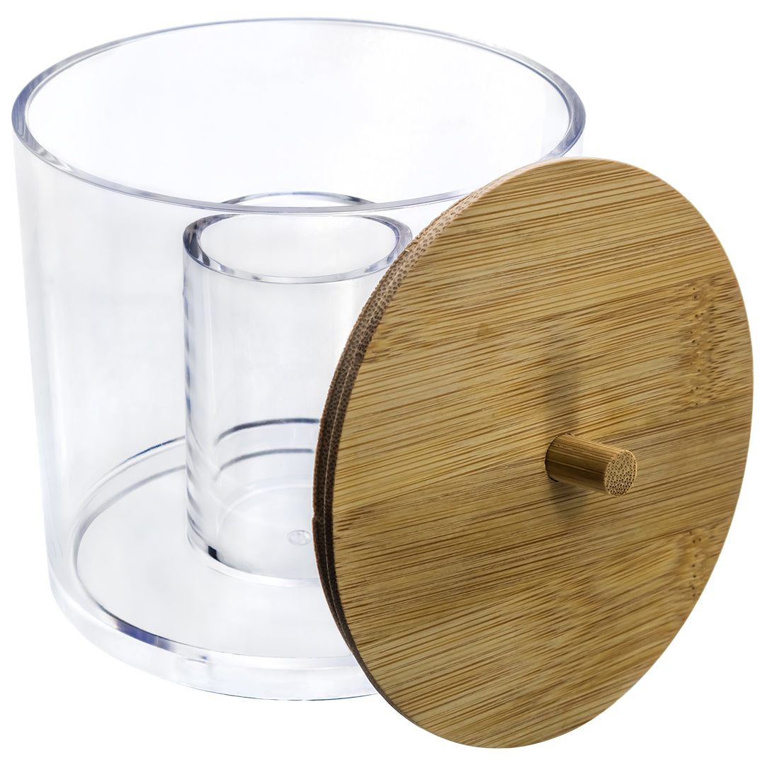 Contenedor Redondo con Tapa de Bambú