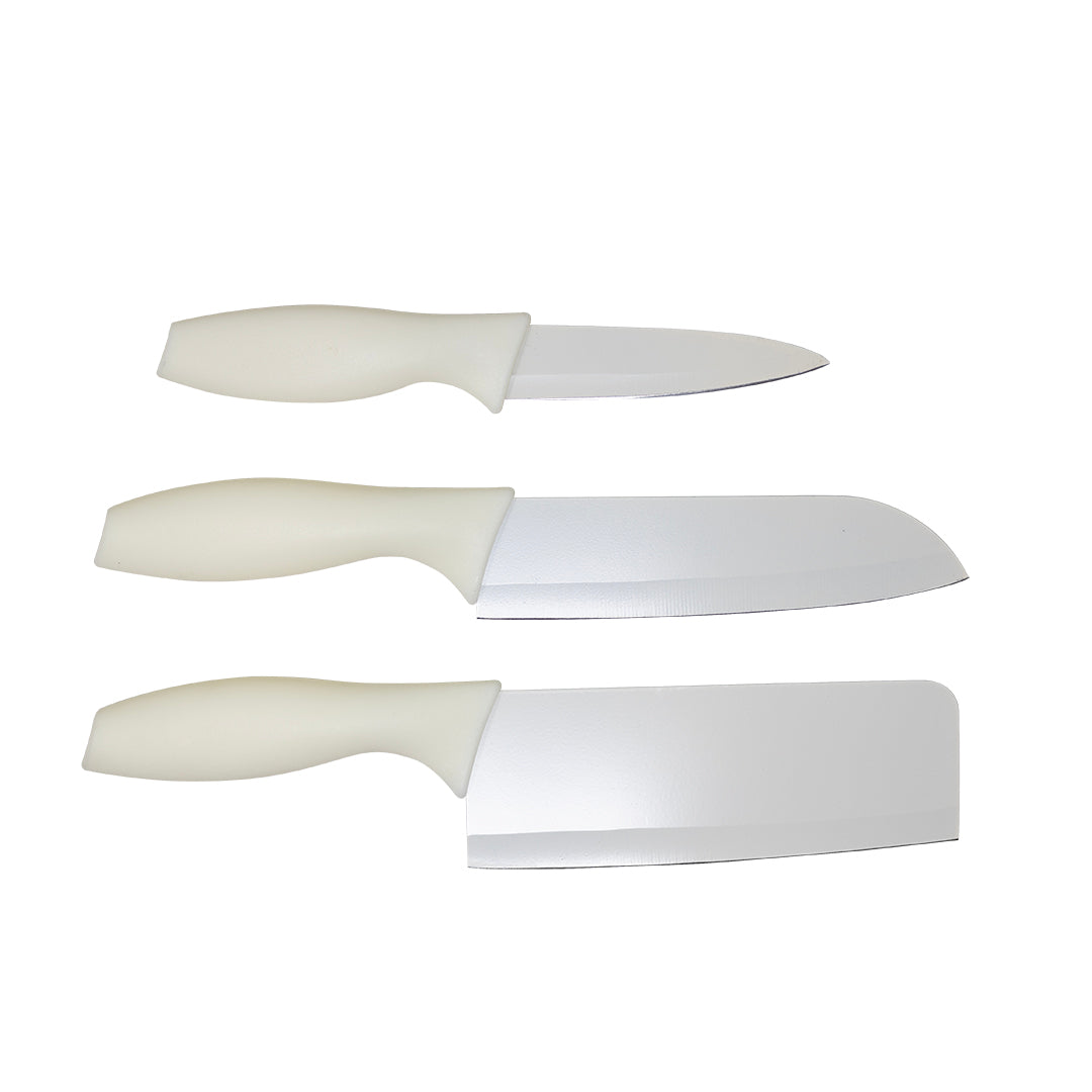 Juego de 3 Cuchillos de Cocina - Blanco