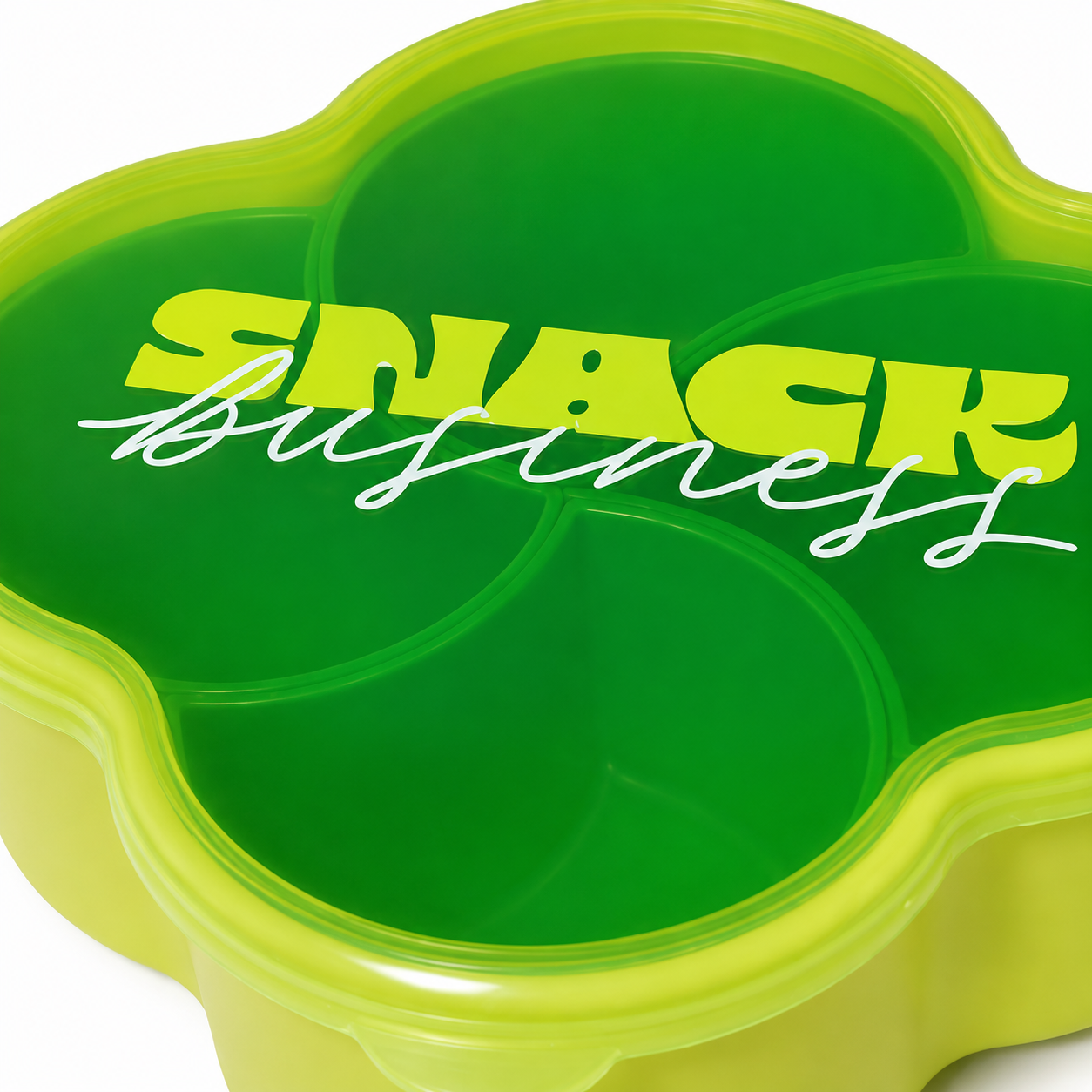Tupper para Snacks - 4 Divisiones en Forma de Trébol