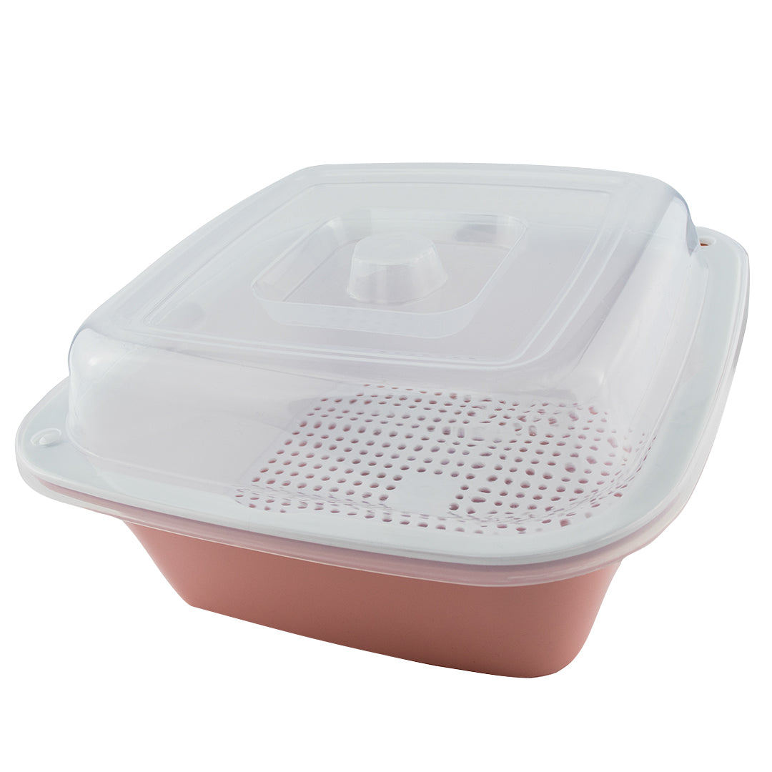 Escurridor de Plástico Cuadrado Rosa - 23 cm