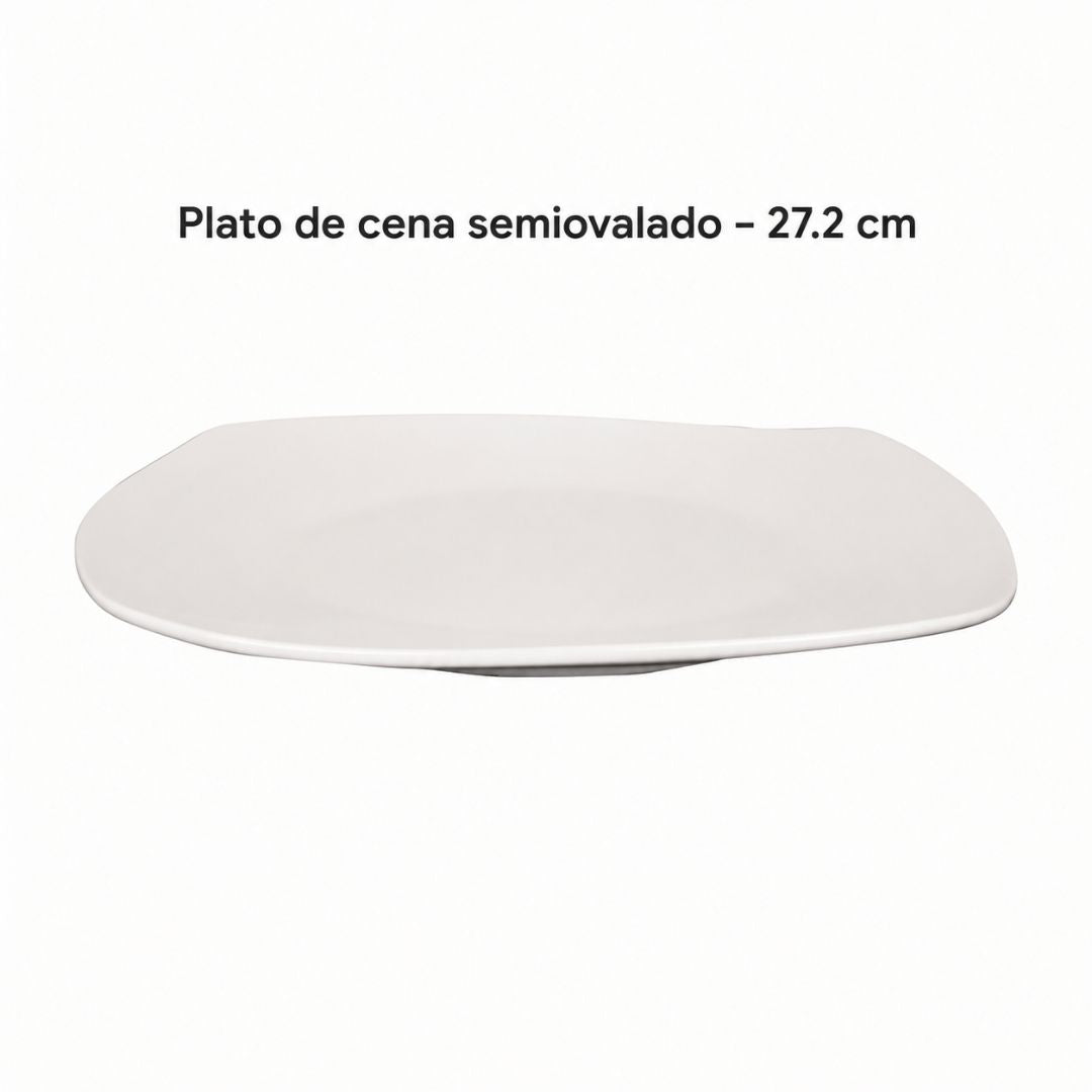 Vajilla KVADRAT Set Individual - Cerámica Blanca 5 piezas