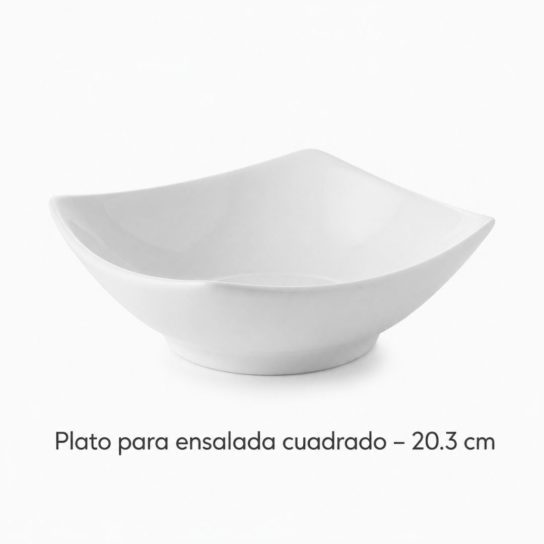 Vajilla KVADRAT Set Individual - Cerámica Blanca 5 piezas