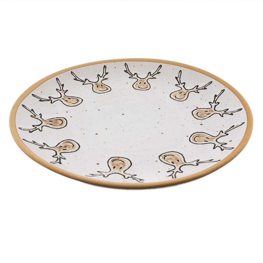 Plato de Cerámica con Renos - Ø22.5 cm.