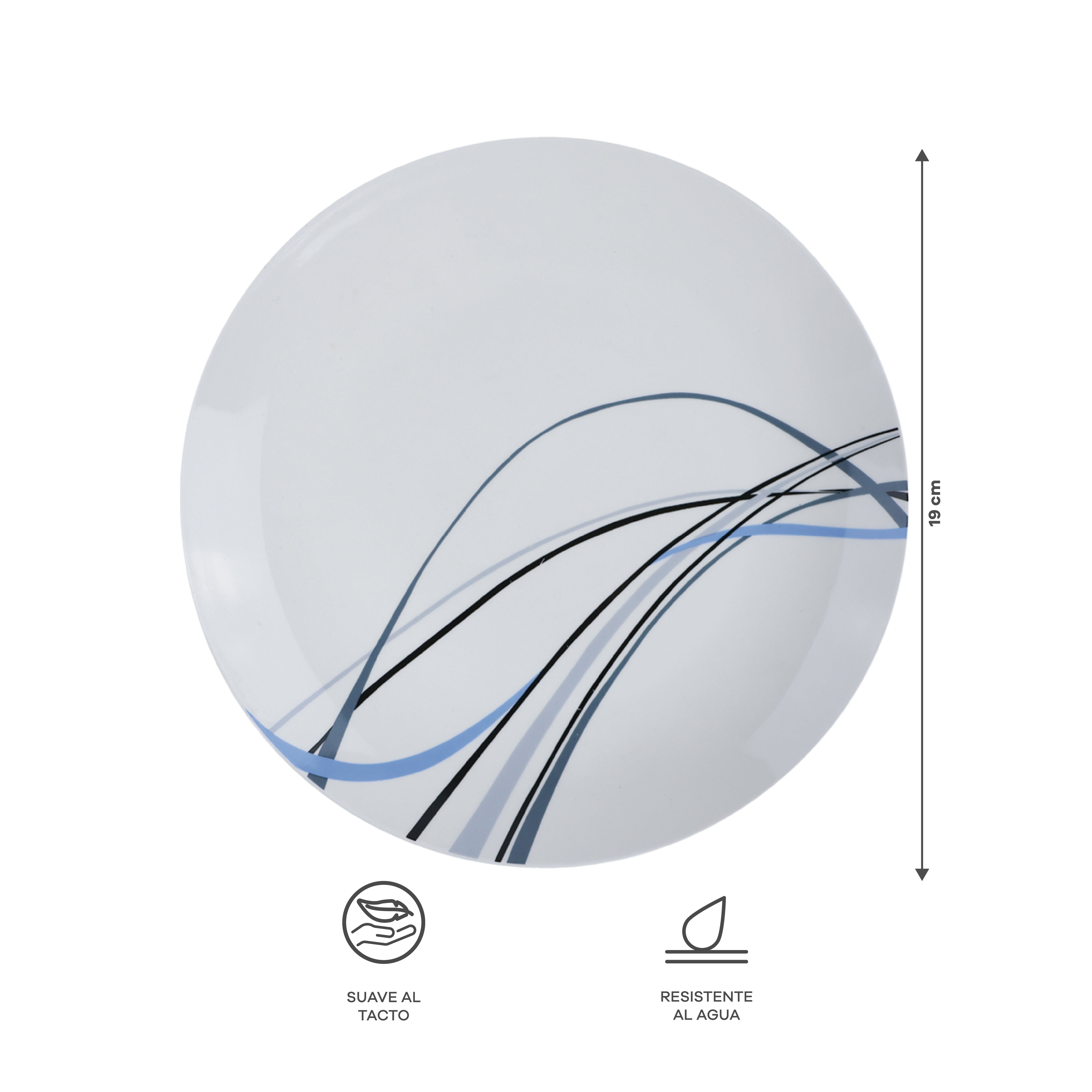 Vajilla Linnéa para 4 Personas - Cerámica Azul/Blanca 16 piezas