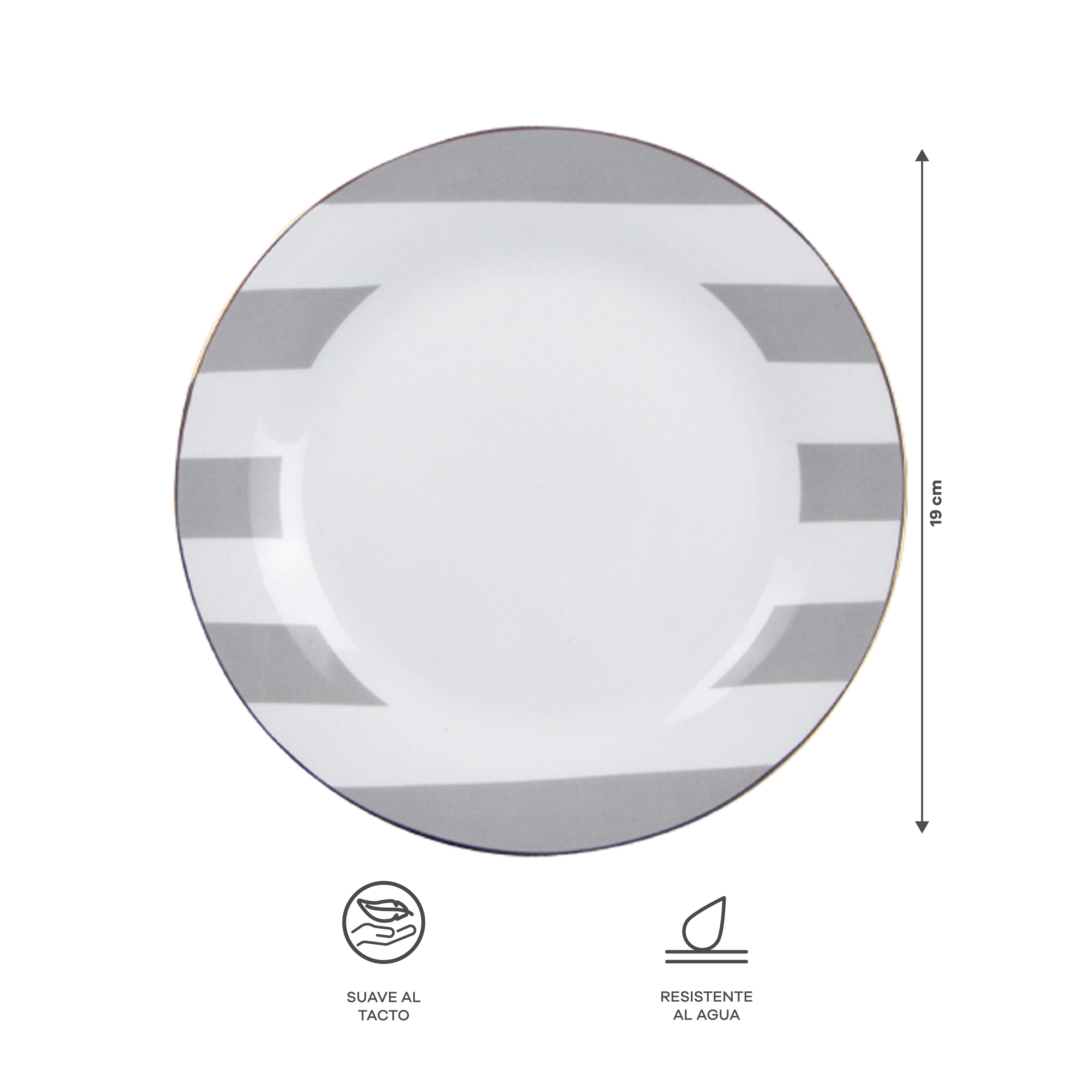 Vajilla Zéline para 6 Personas - Cerámica Gris/Blanca 24 piezas