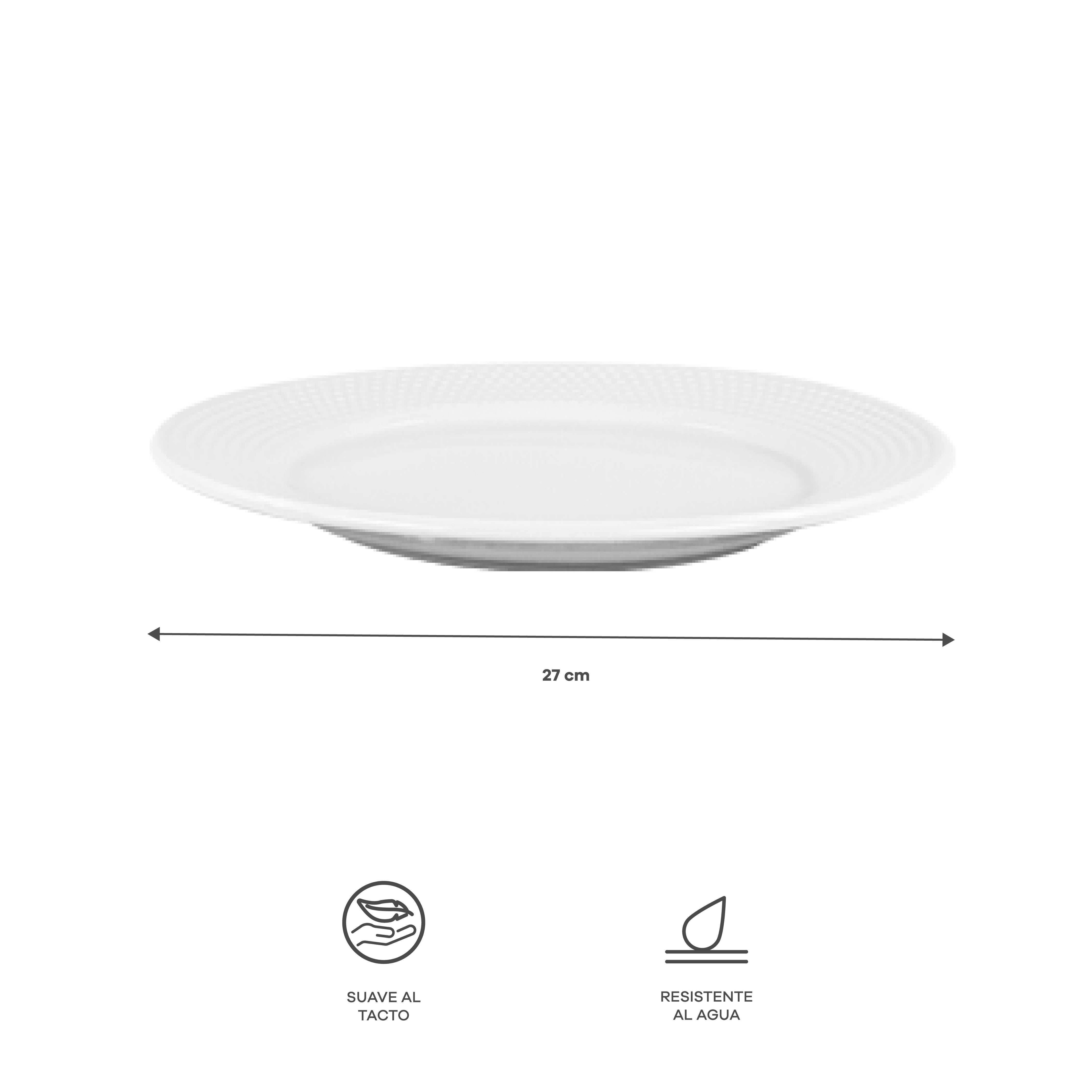Vajilla Elise para 4 Personas - Cerámica Blanca 16 piezas