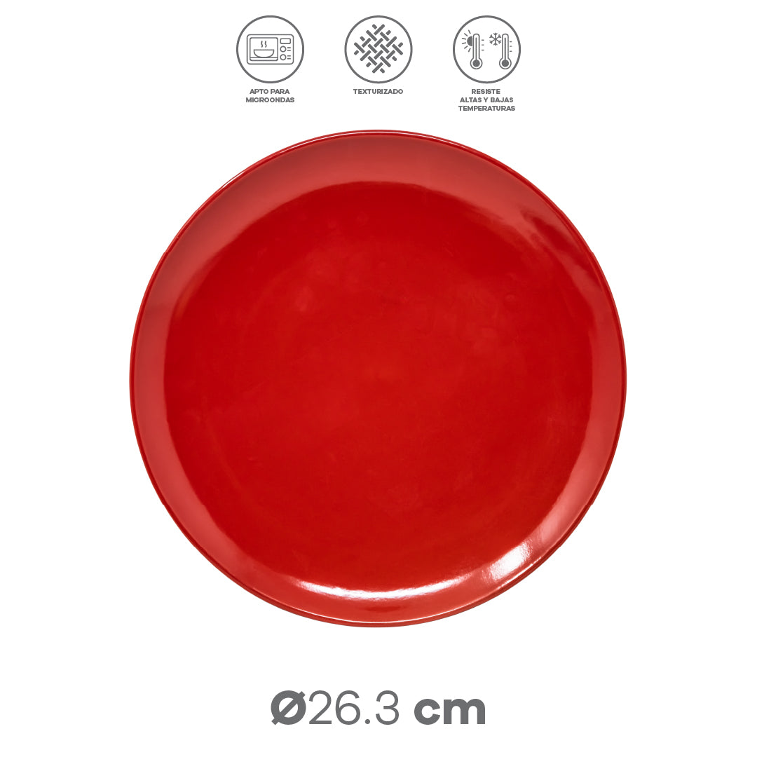 Vajilla Joy Navidad Set Individual - Cerámica Roja 7 piezas