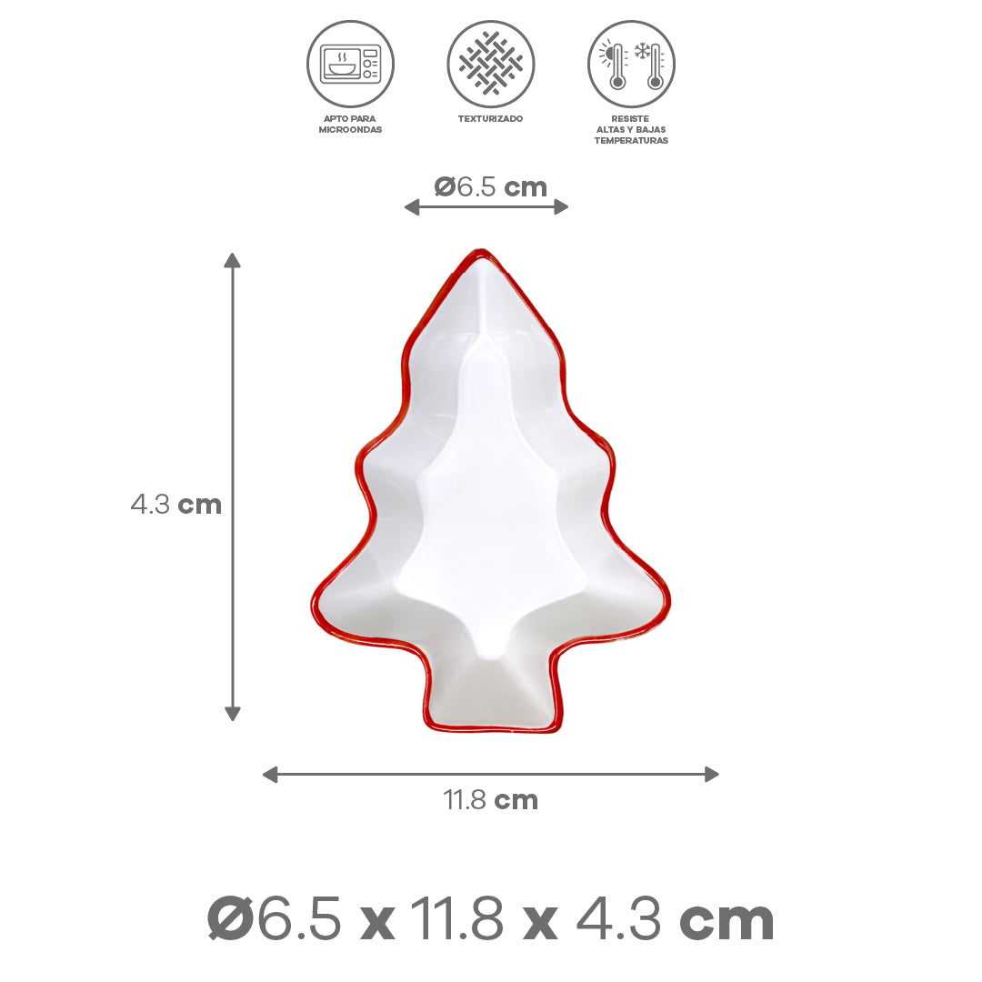 Vajilla Joy Navidad Set Individual - Cerámica Roja 7 piezas