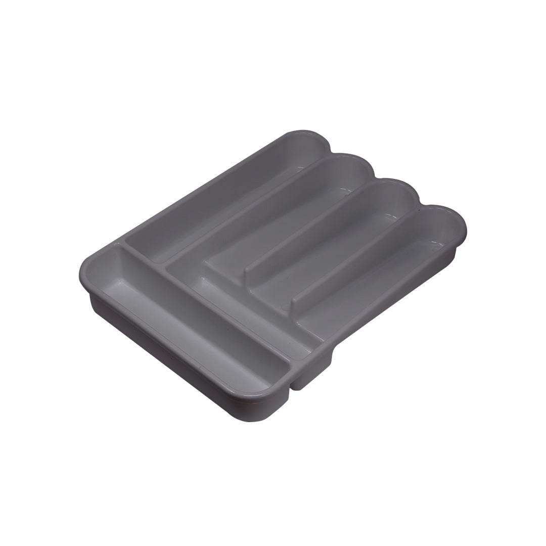 Organizador de Cubiertos de Plástico Gris