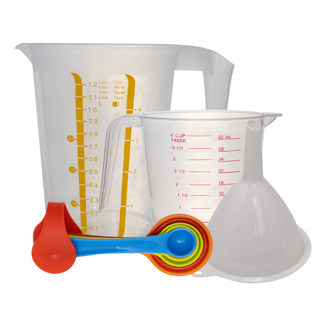 Set de 2 Jarras + Cucharas Medidoras - 10 Piezas Multicolor
