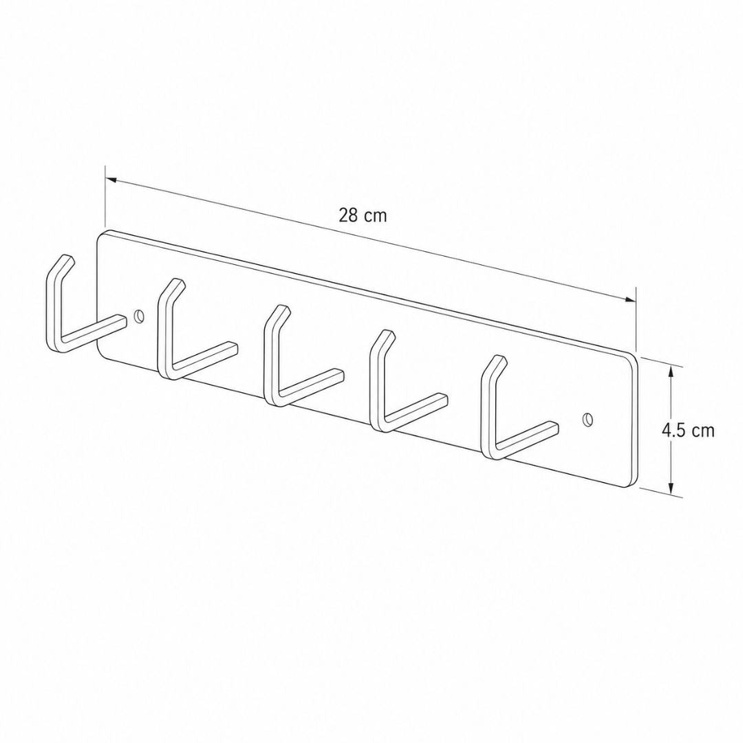 Soporte Magnético Multiusos con 6 Ganchos de Metal Color Blanco