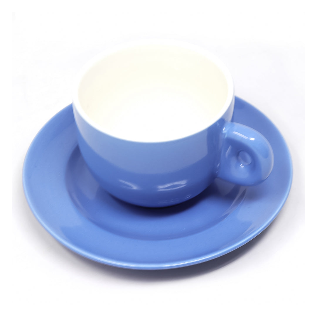 Taza y Platillo Cerámica Azul Mate - 270 ml