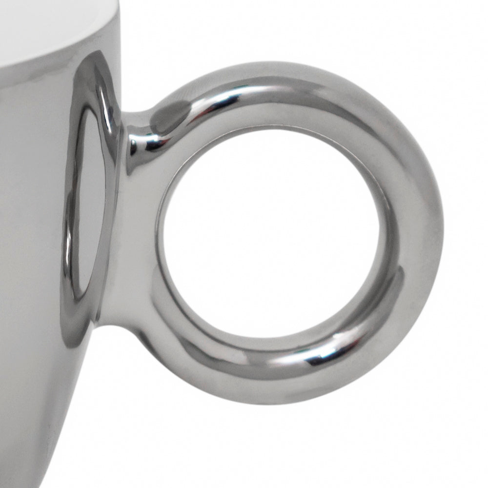 Set de 4 tazas con Plato -  Plateado 350 ml