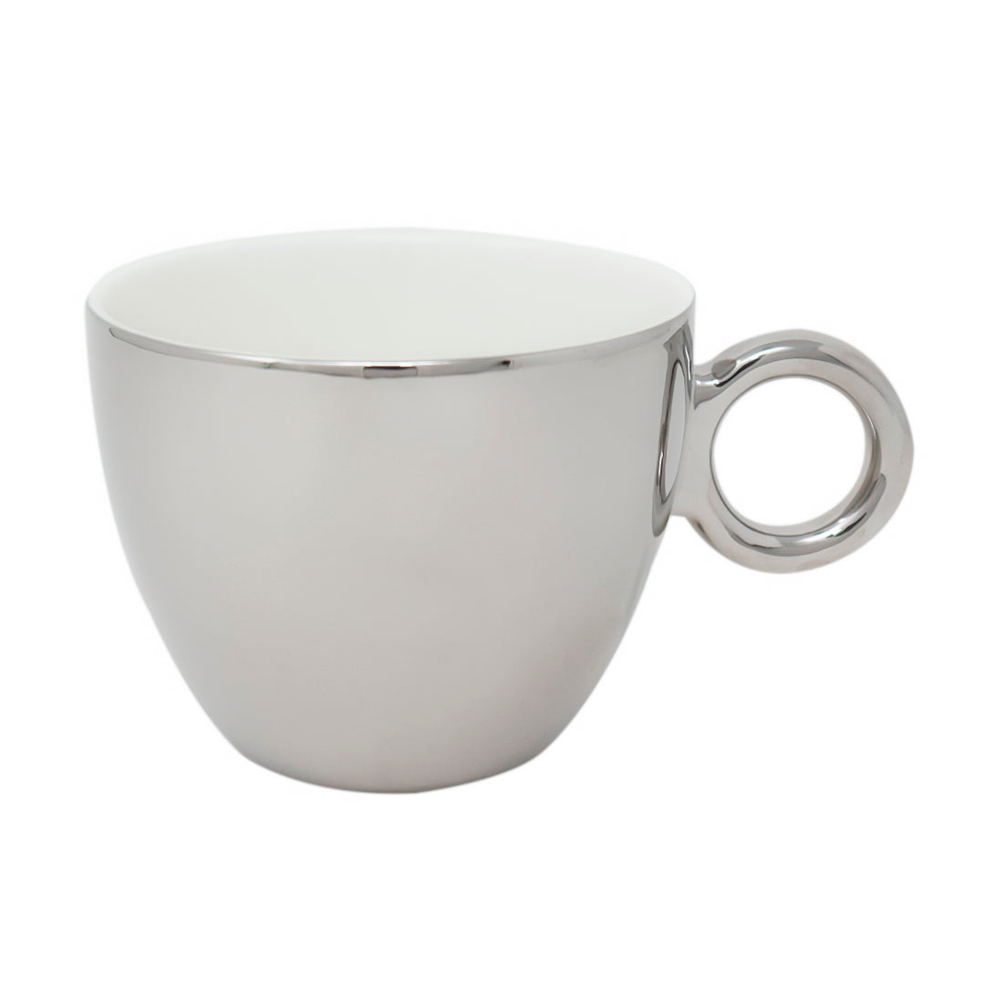 Set de 4 tazas con Plato -  Plateado 350 ml