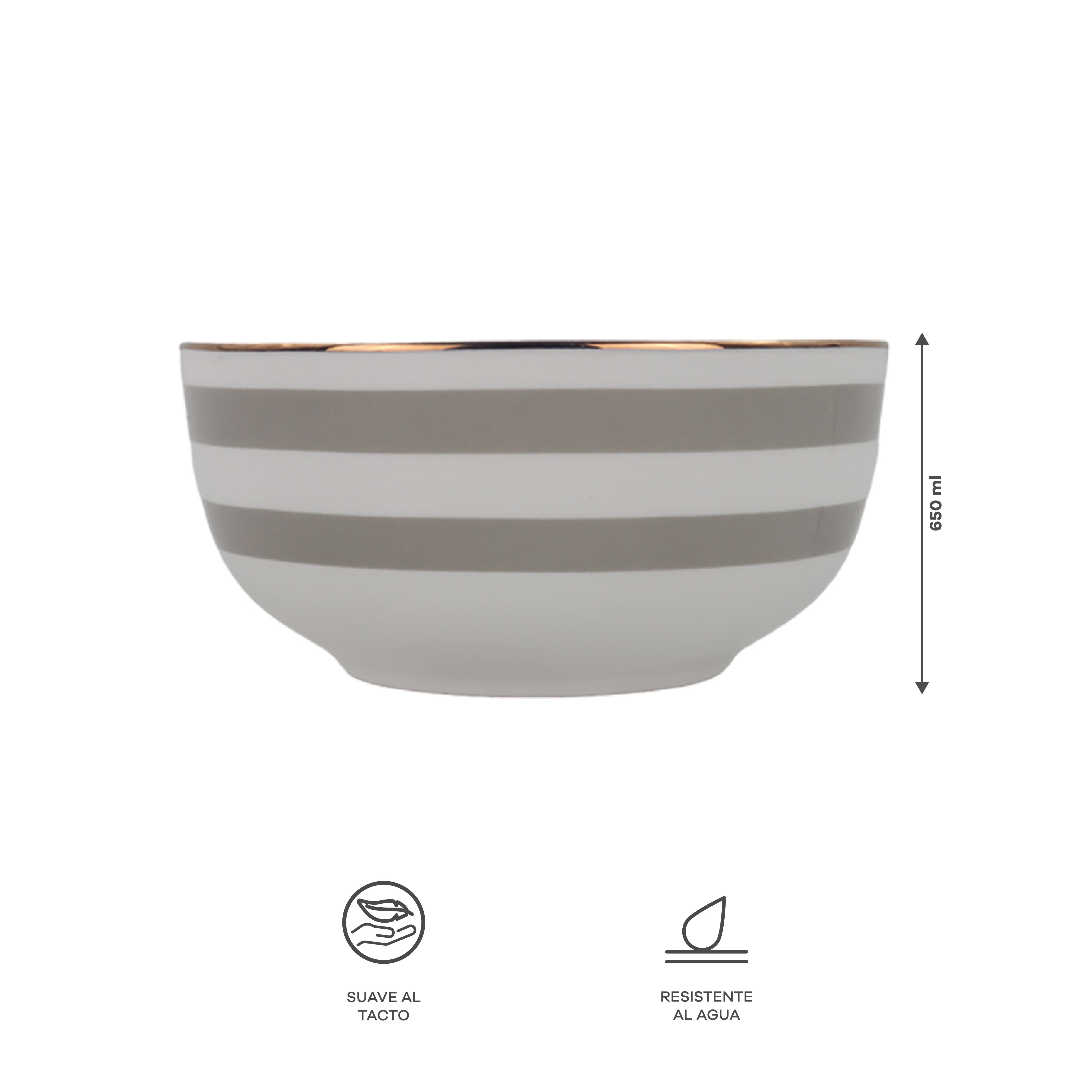 Vajilla Zéline para 6 Personas - Cerámica Gris/Blanca 24 piezas