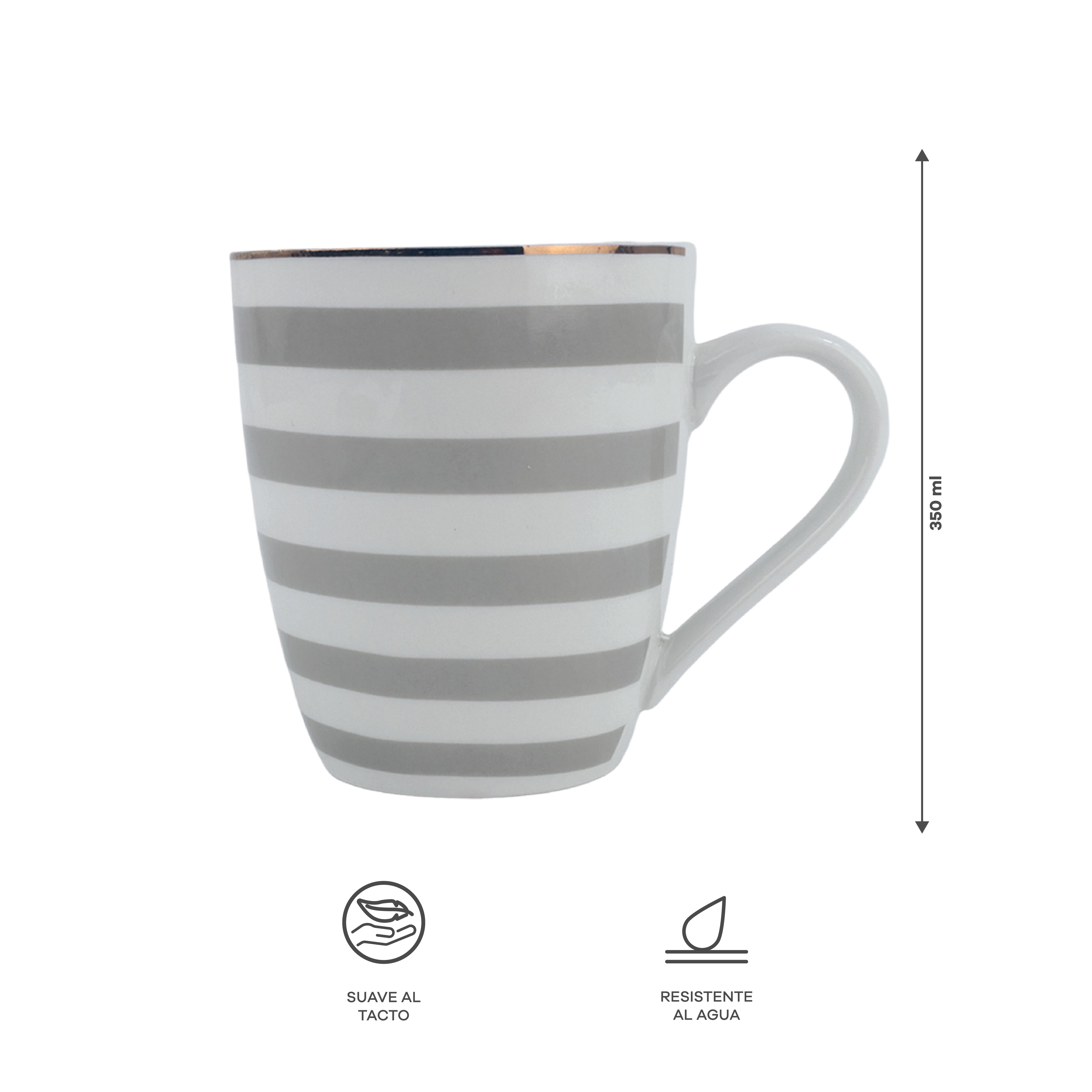 Vajilla Zéline para 6 Personas - Cerámica Gris/Blanca 24 piezas