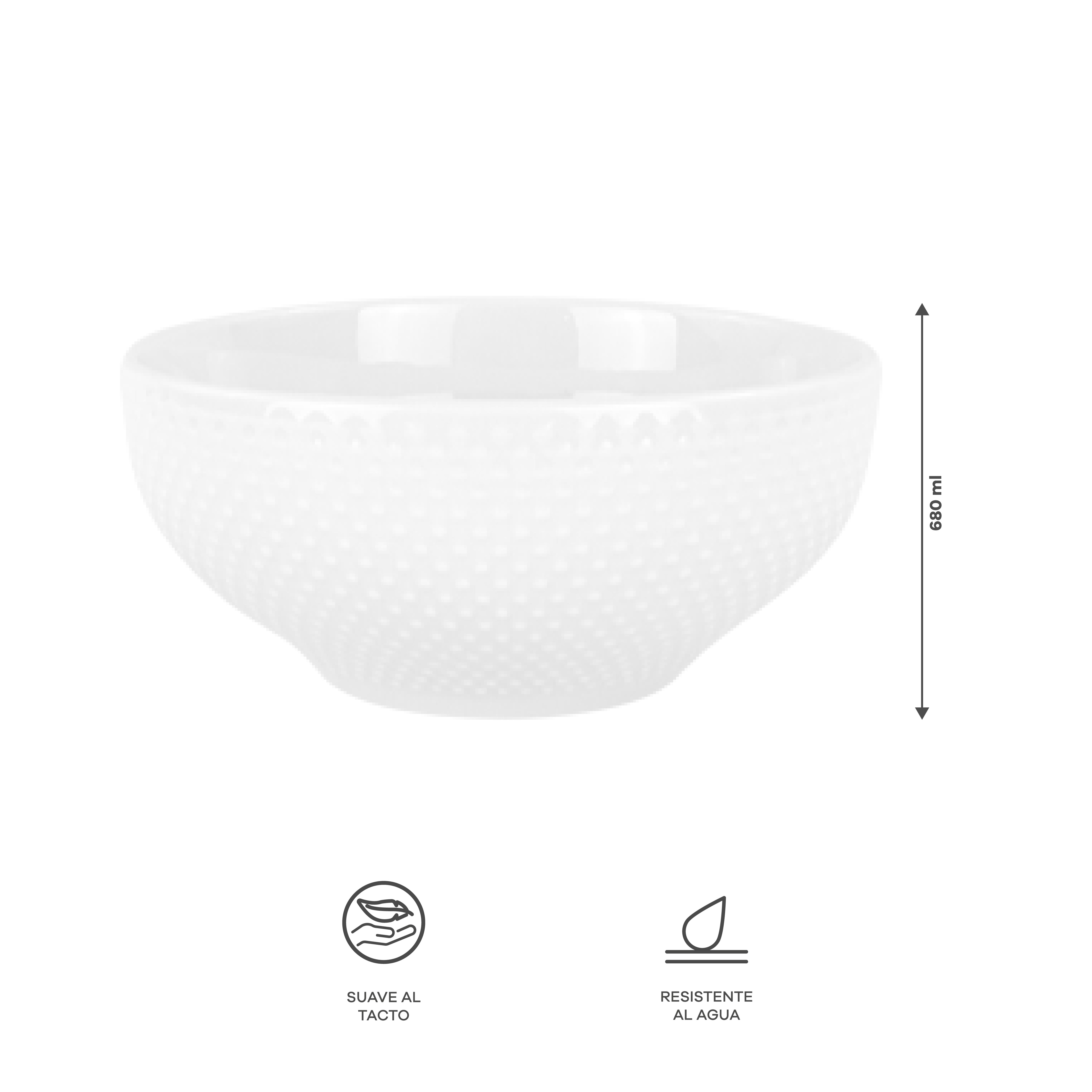 Vajilla Elise para 4 Personas - Cerámica Blanca 16 piezas