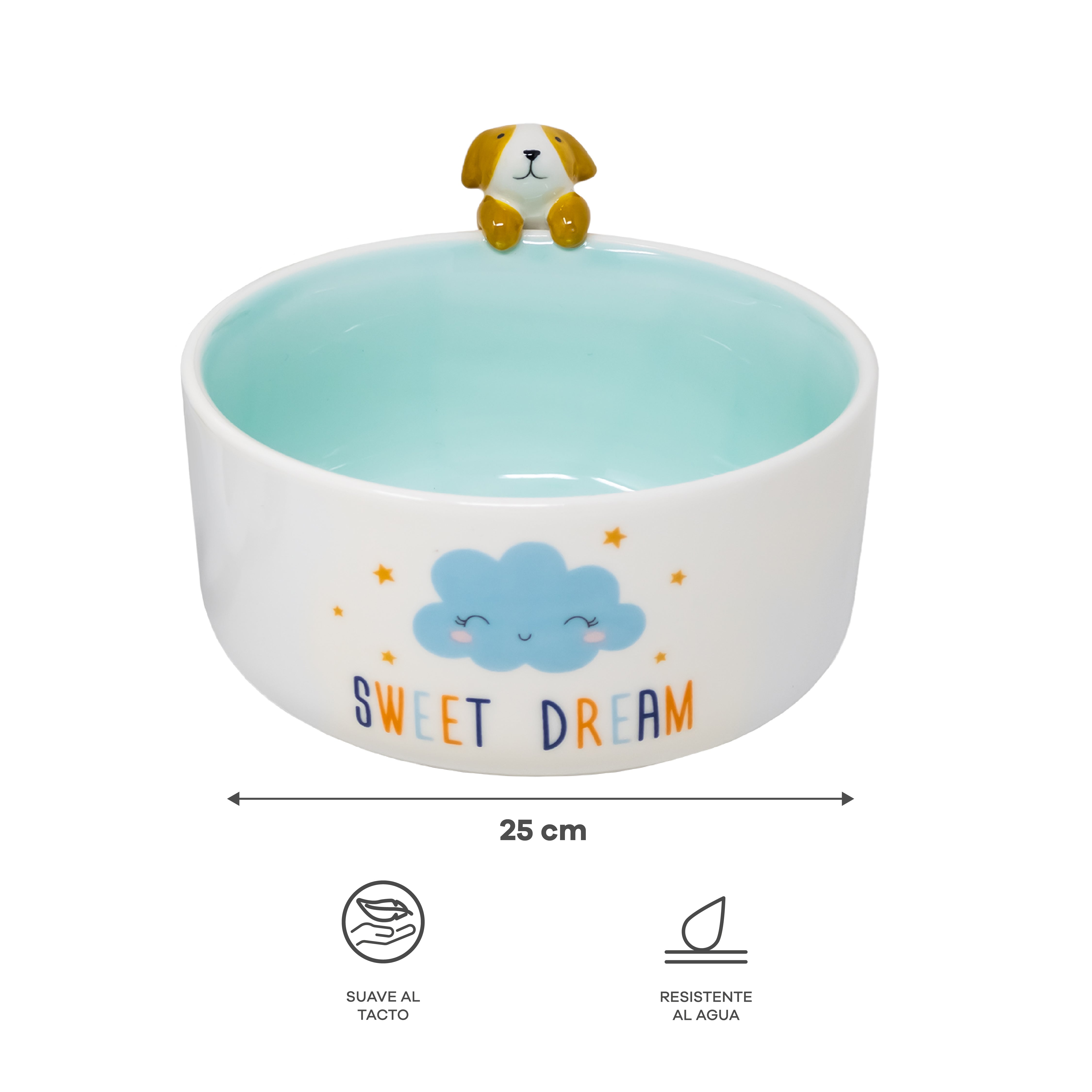 Vajilla Sweet Dream Blue Set Individual - Cerámica Multicolor 3 piezas