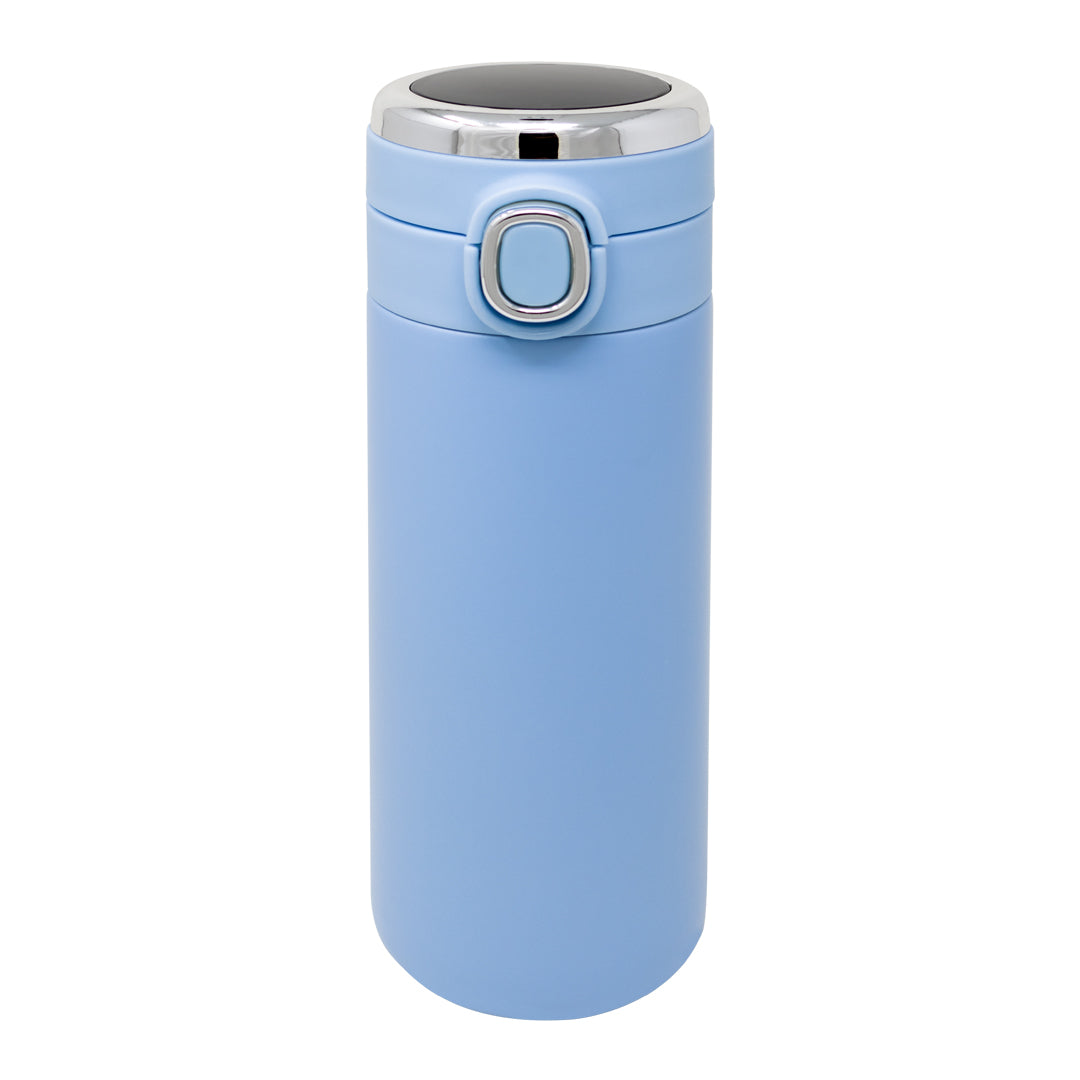 Termo de Acero Inoxidable Medidor de Temperatura Azul - 420ml
