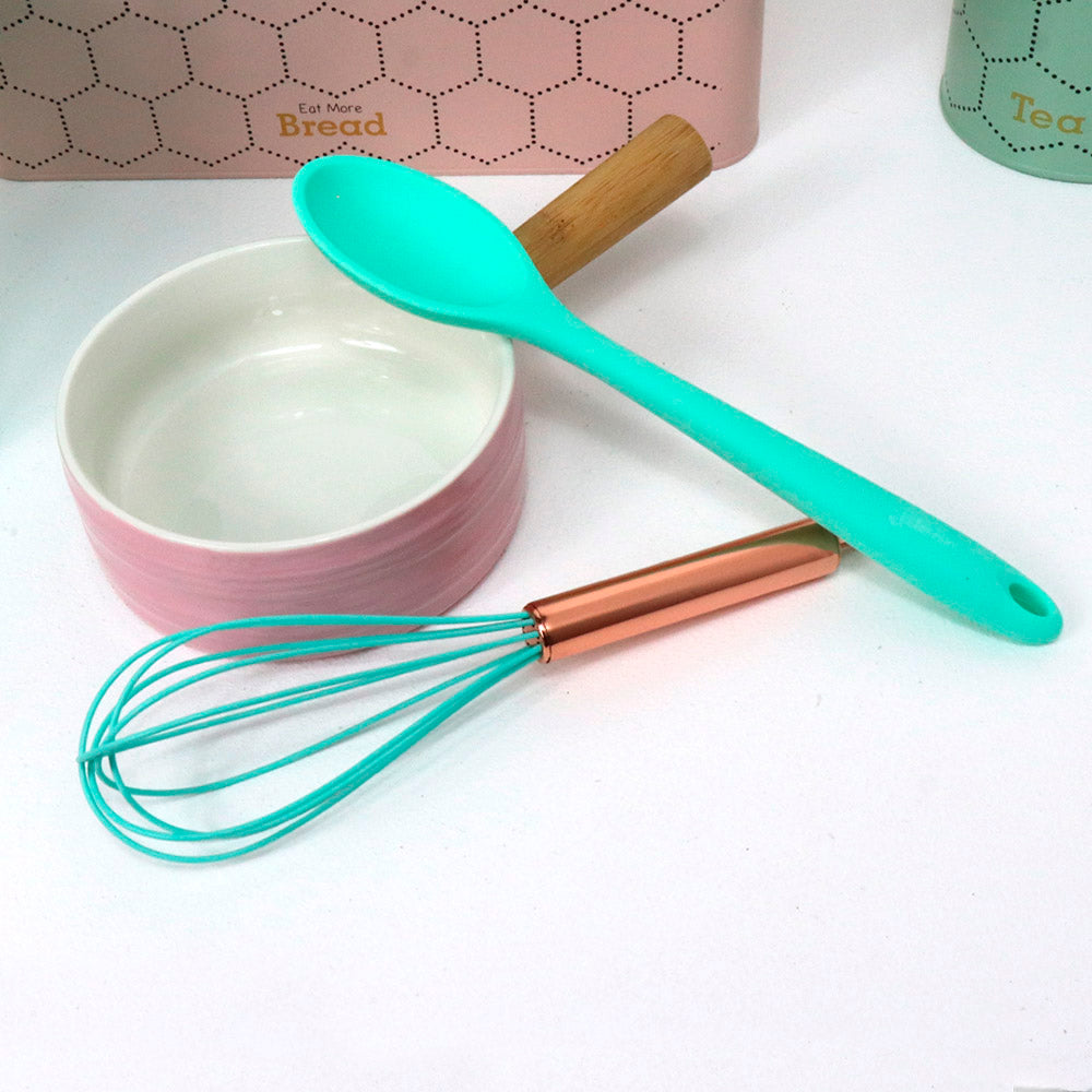 Juego de Utensilios de Silicona, Color Menta - 10 pzs