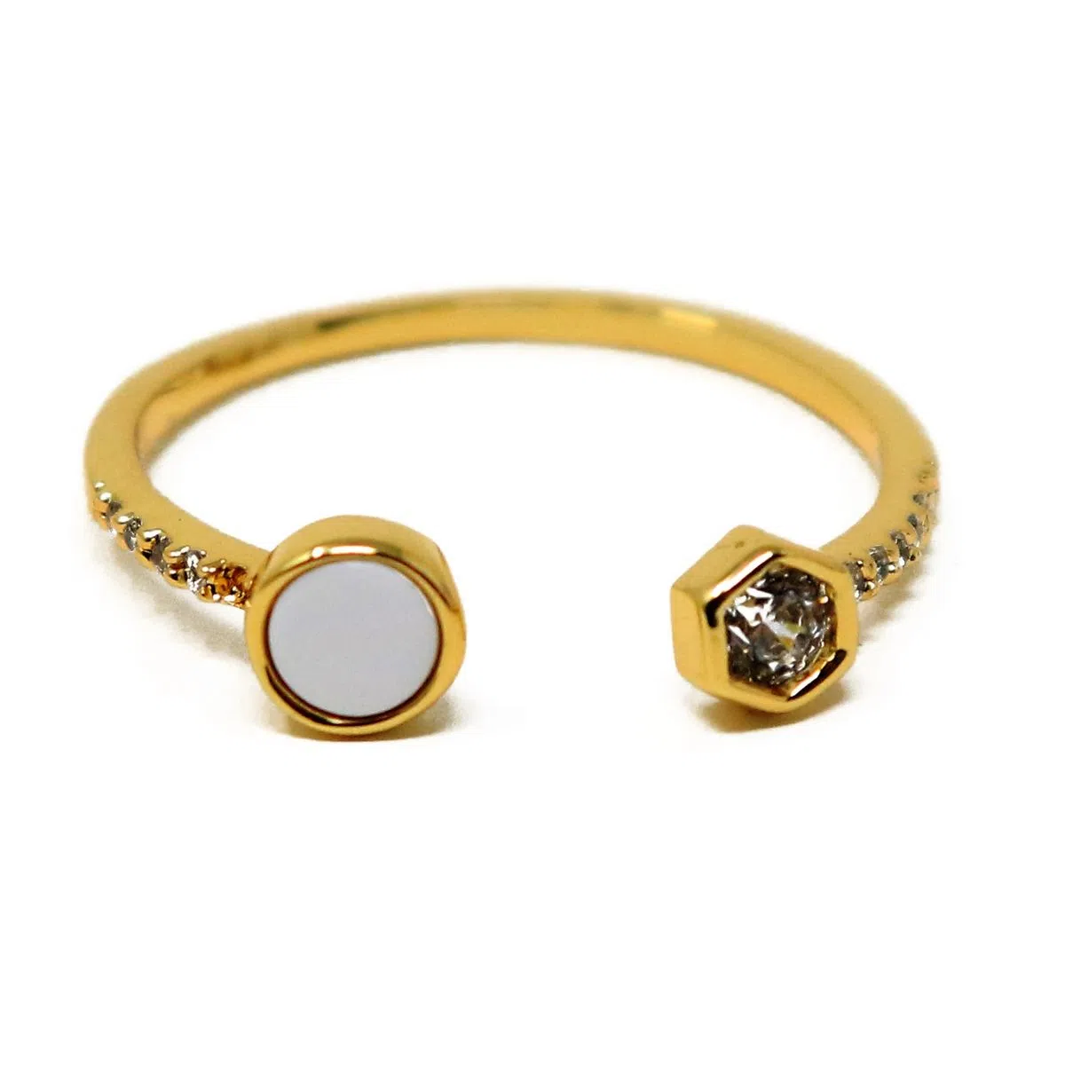 Anillo Abierto con Doble Piedra Brillante – Modelo LX-9684R