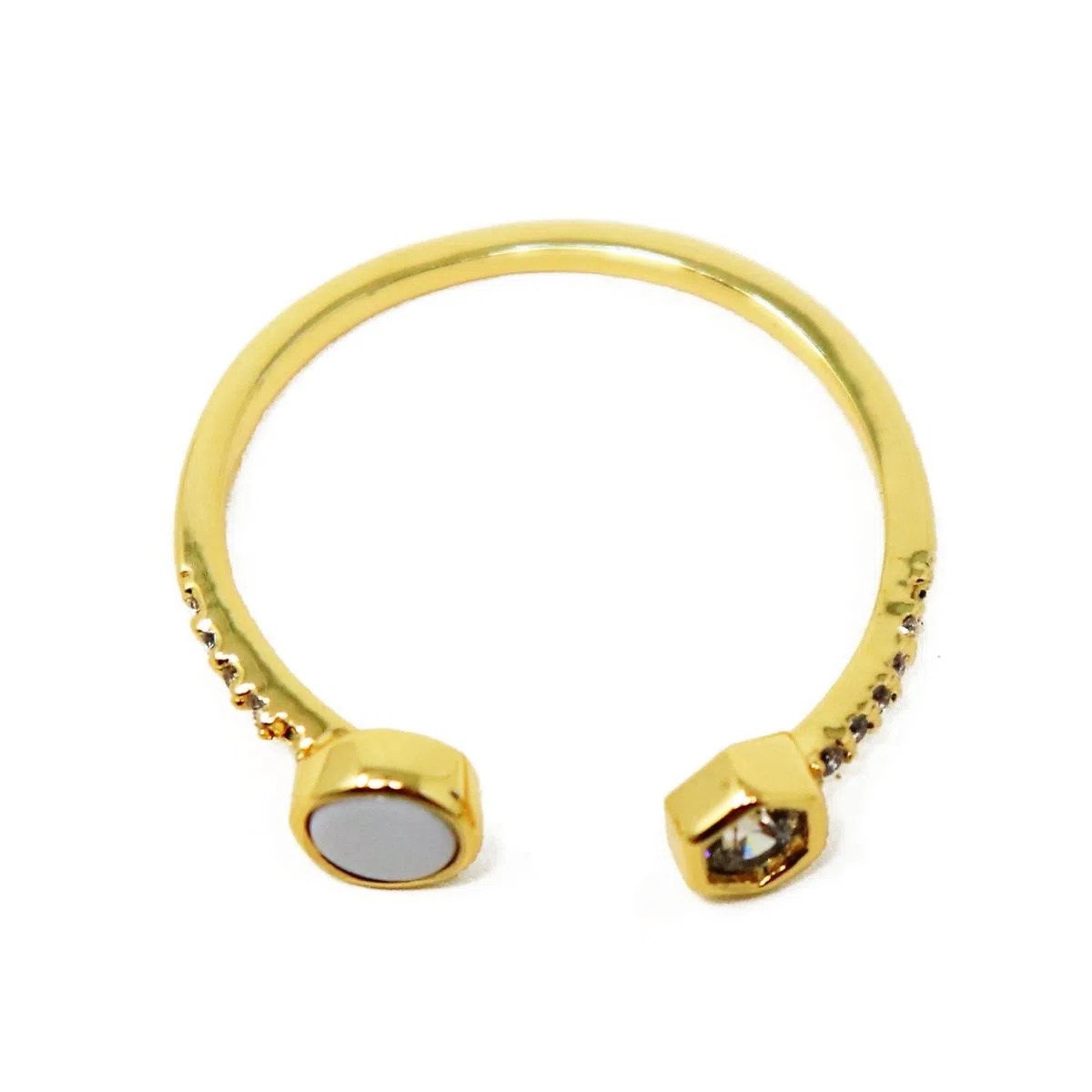 Anillo Abierto con Doble Piedra Brillante – Modelo LX-9684R